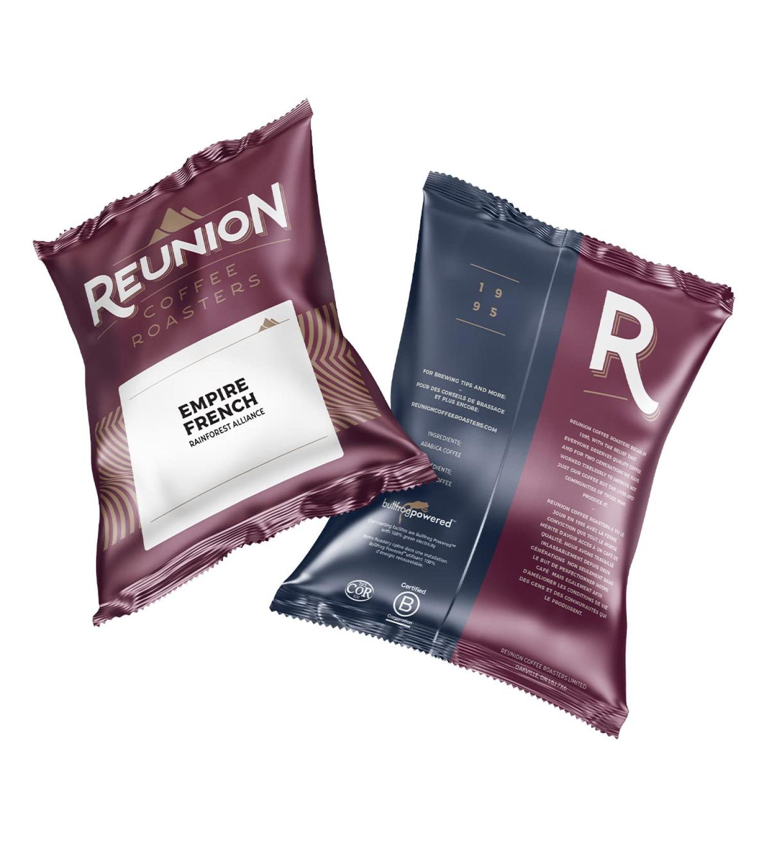 Reunion Coffee Roasters Empire French Fraction Packs 24 x 2.5 oz
