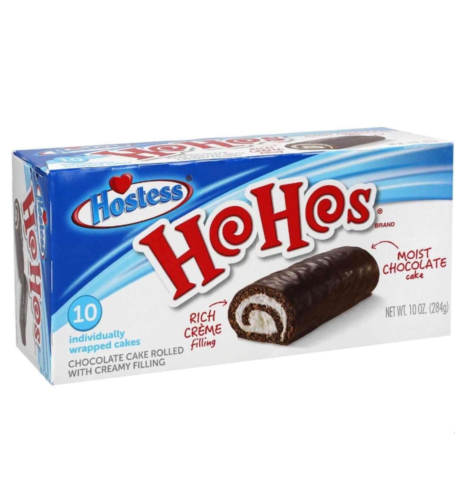 Hostess Ho Hos Rolled Chocolate Cake 284g (Pack of 10)