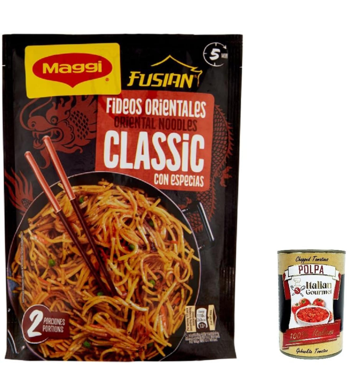  Italian Gourmet E.R. Maggi Fusian Classic Flavour Pasta with Spices (2 Servings) 121g + Gourmet Italian Polpa 400g - Buy Online on GoSupps.com