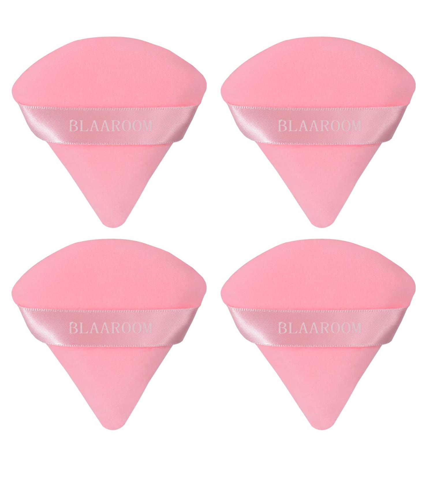 Buy BLAAROOM 4-Piece Pure Velour Triangle Powder Puff Set - Perfect Makeup Tool for Loose Mineral Powder & Foundation - Pink - Buy Online on GoSupps.com