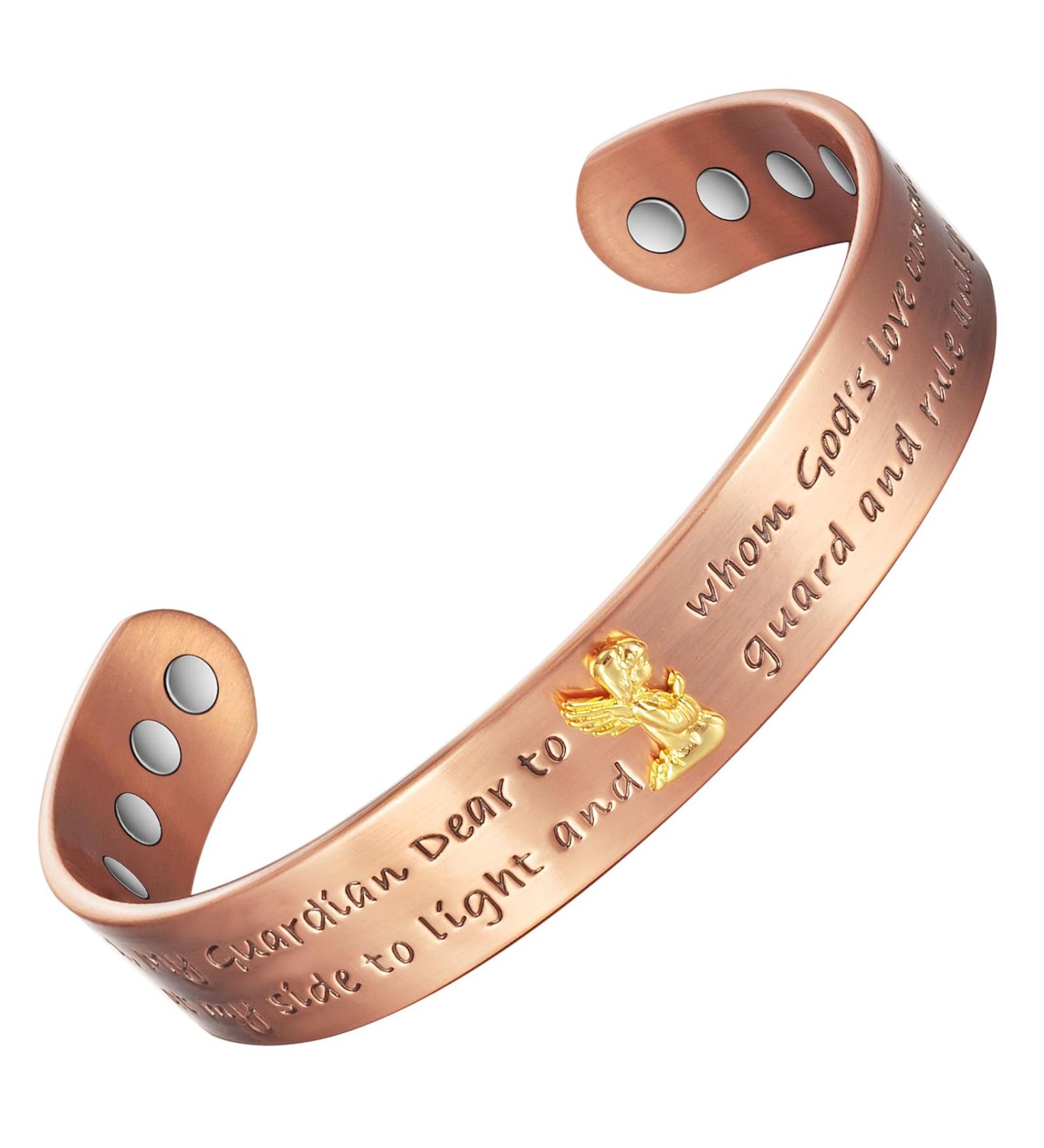Enermagix Copper Magnetic Cuff Bands for Men & Women - 99.9% Pure Copper Strong Magnets Stylish Hardship Bracelet - Buy Online on GoSupps.com