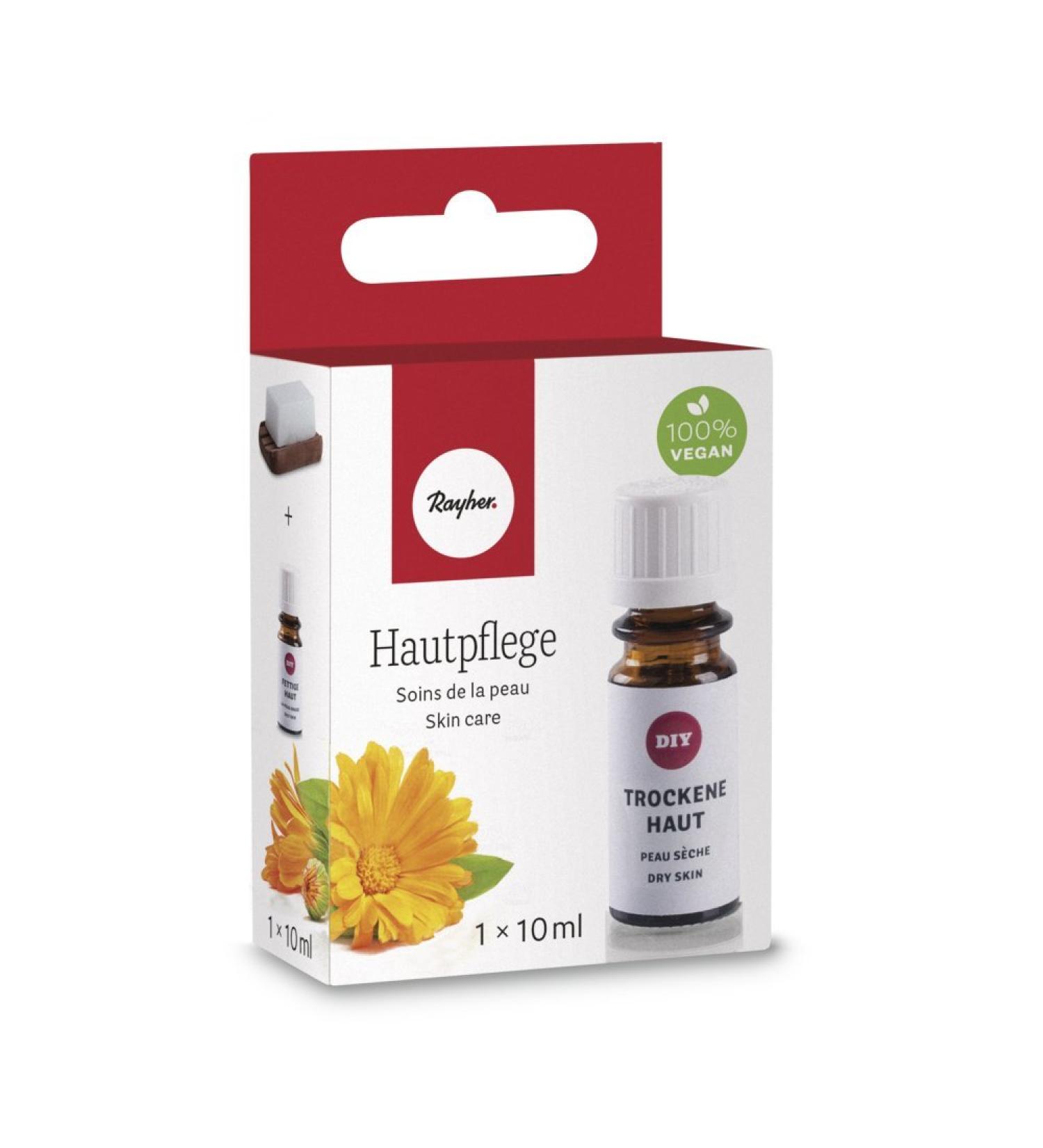 Rayher Hobby 34259000 skin care active ingredient against dry skin 10 ml dermatologically tested odorless in resealable glass bottle optimal care for dry sensitive skin