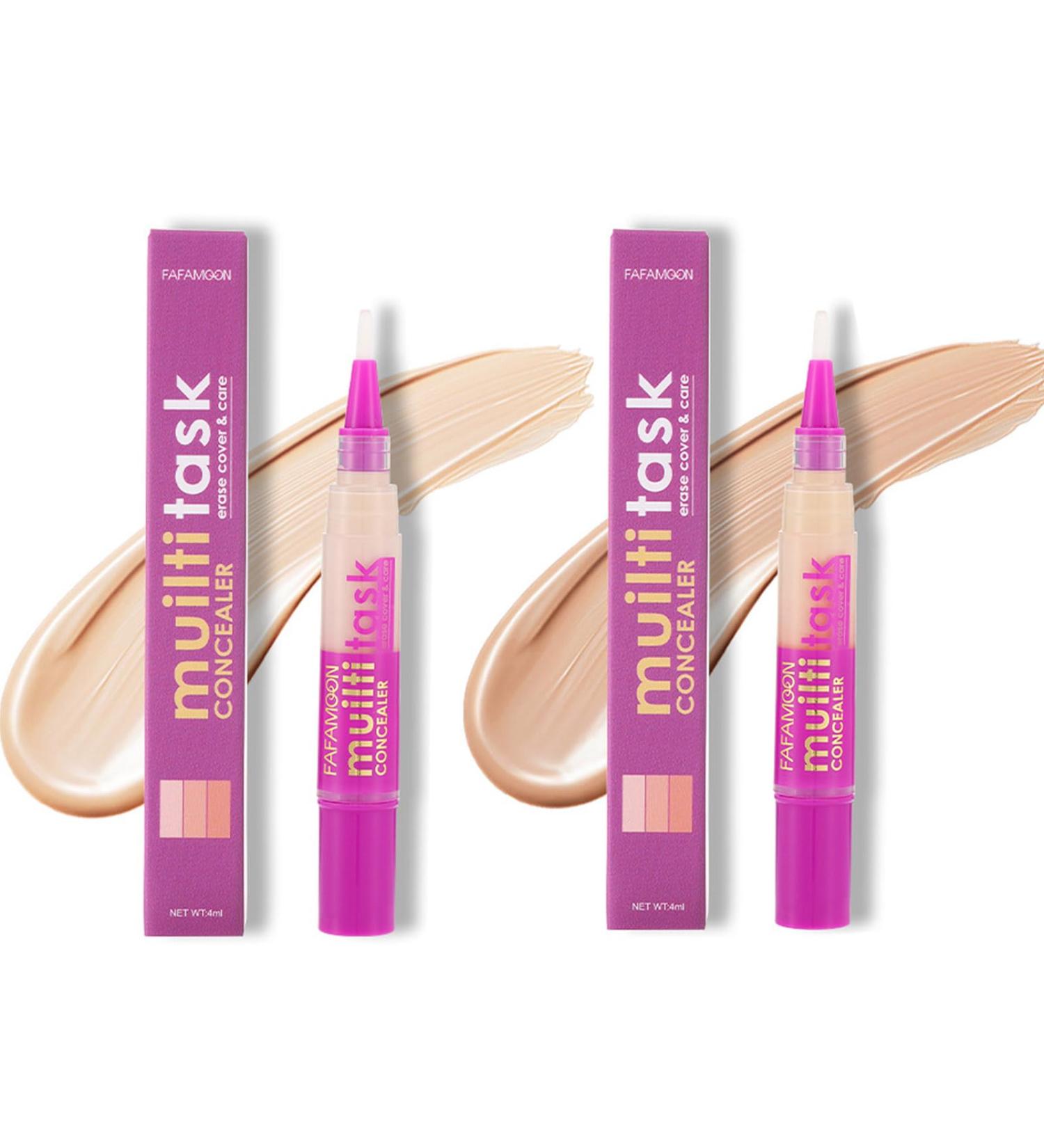 2 Pack Liquid Concealer Pencil Dark Circle Concealer to Hide and Fight Blemishes Waterproof Three-Dimensional Concealer Pen for All Skin Types - Buy Online on GoSupps.com