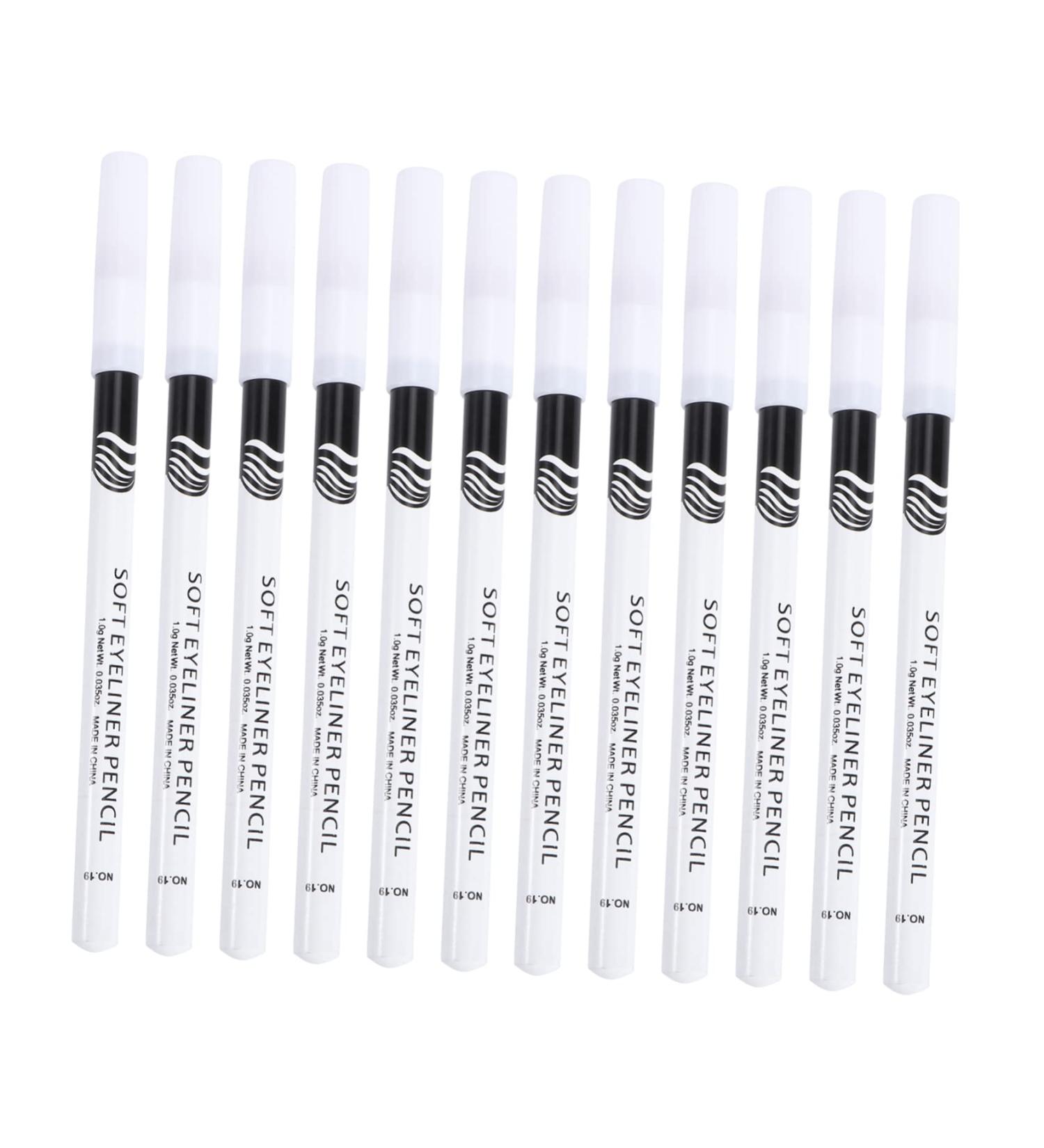 Mikinona 12pcs Eyeliner Pencil White Eyeliner Pen Liquid Eyeliner Brow Pen Water Proof Makeup Set Wooden Pole - Buy Online on GoSupps.com