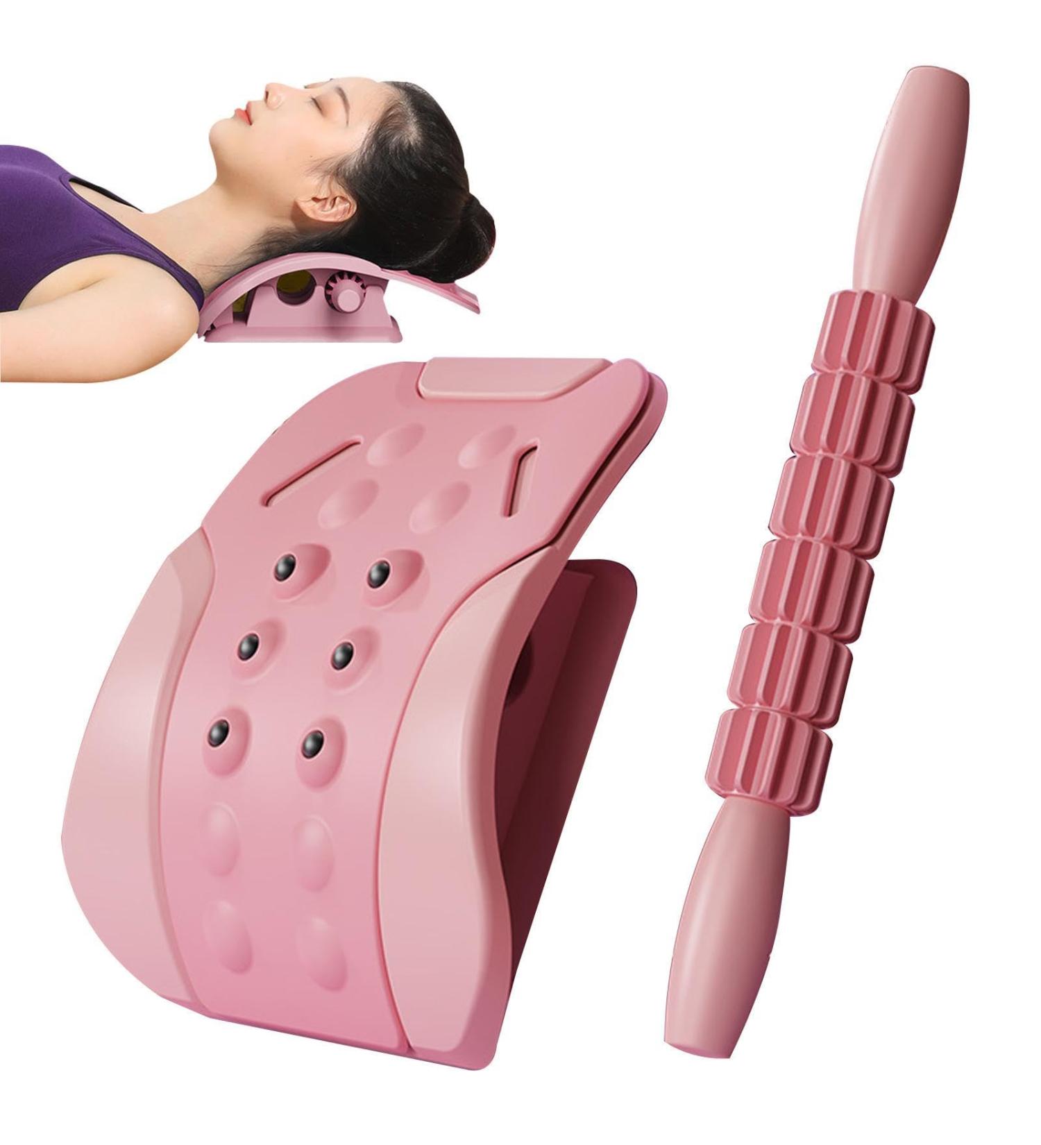 Adjustable Lumbar Spine Stretcher for Lower Back Relief | 3-Stage Support & Massage Tool - Back Stretch Pillow - Buy Online on GoSupps.com