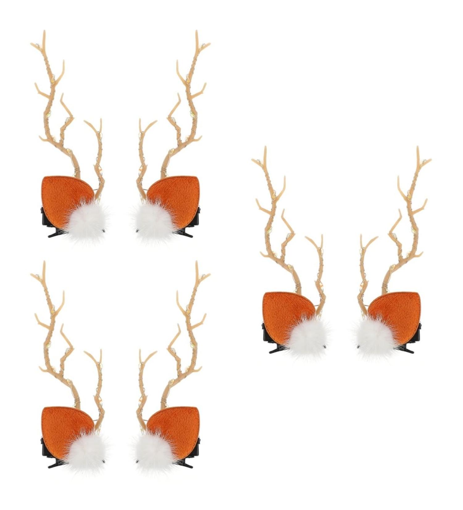 FRCOLOR 3 Pairs Christmas Glow Barrette Christmas Party Costume Hair Clip Flashing Hair Clips Seasonal Hair Bands Antlers Girls Dresses Deer Horns Hair Holder Resin Christmas Socks Led - Buy Online on GoSupps.com