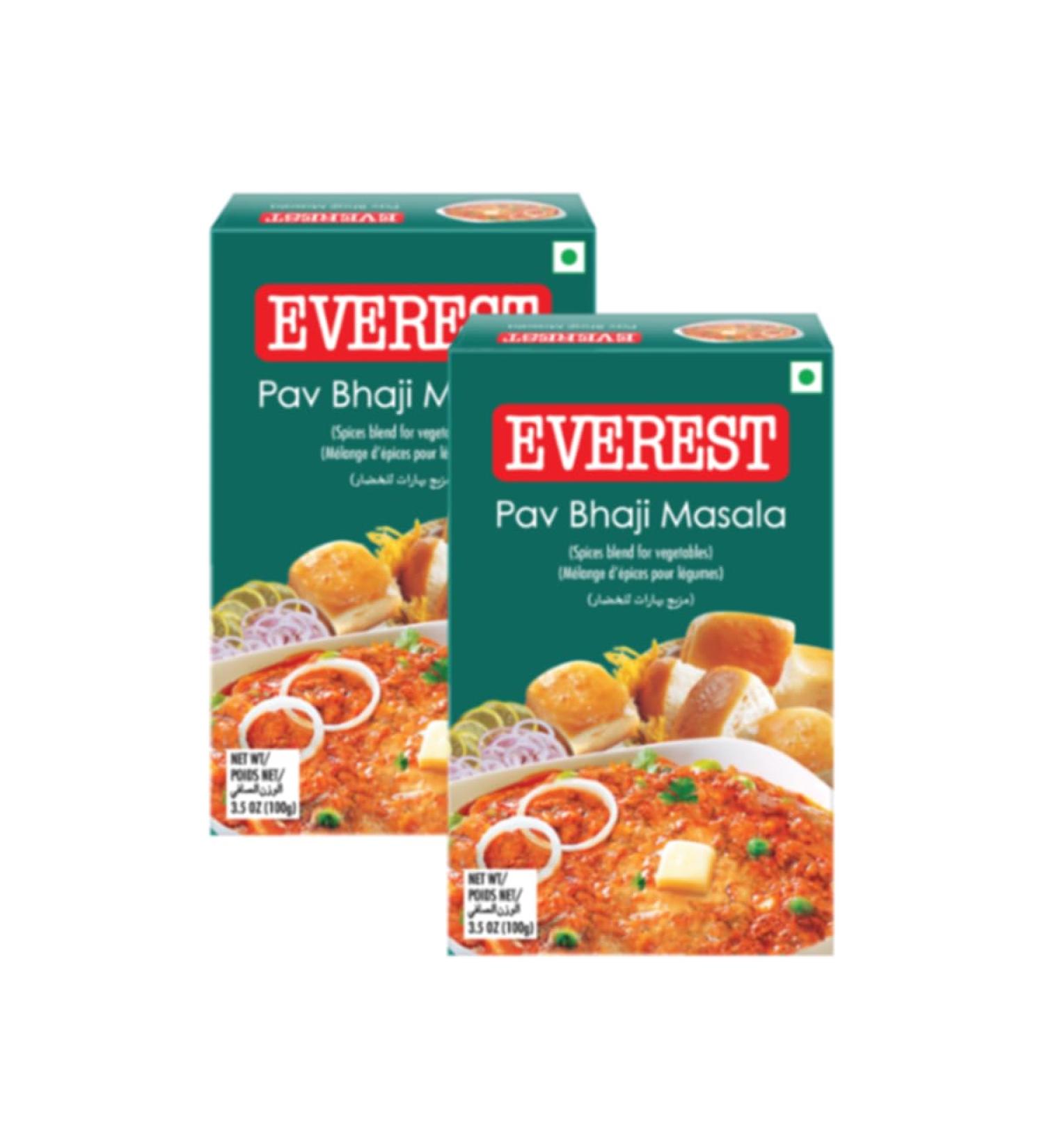 Everest Various Seasoning Masala Powder - A Mixture of Spices Adds Taste - Aromatic & Enhances the flavor of the meal - Simplifies & Speeds Up The Cooking Process (Pav Bhaji Masala 100g Pack of 2)