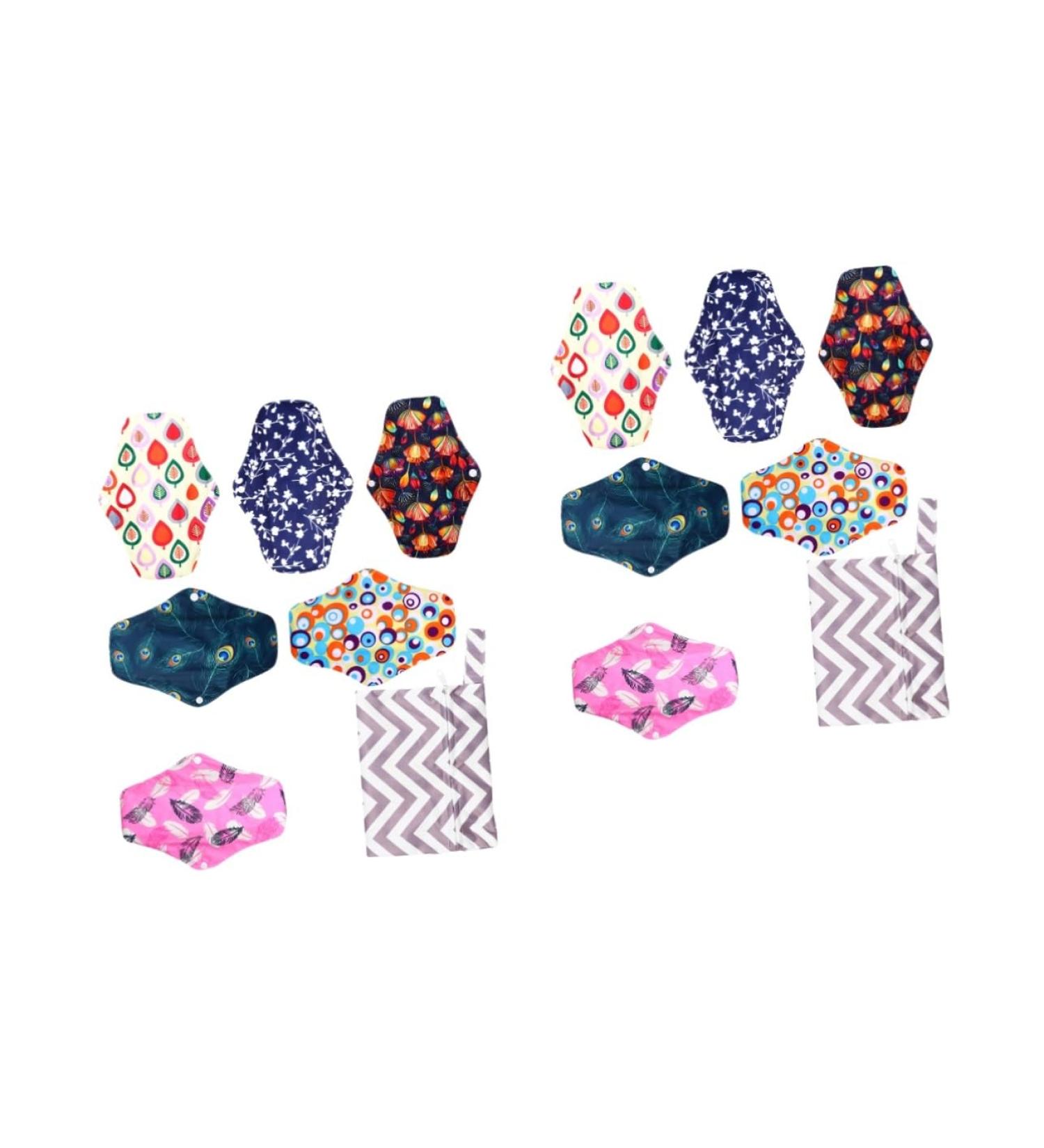Beaupretty 12 STK Reusable Menstrual Pads - Eco-Friendly Storage Bags for Women's Bandages Carbon Fiber Inserts with Wings - Buy Online on GoSupps.com