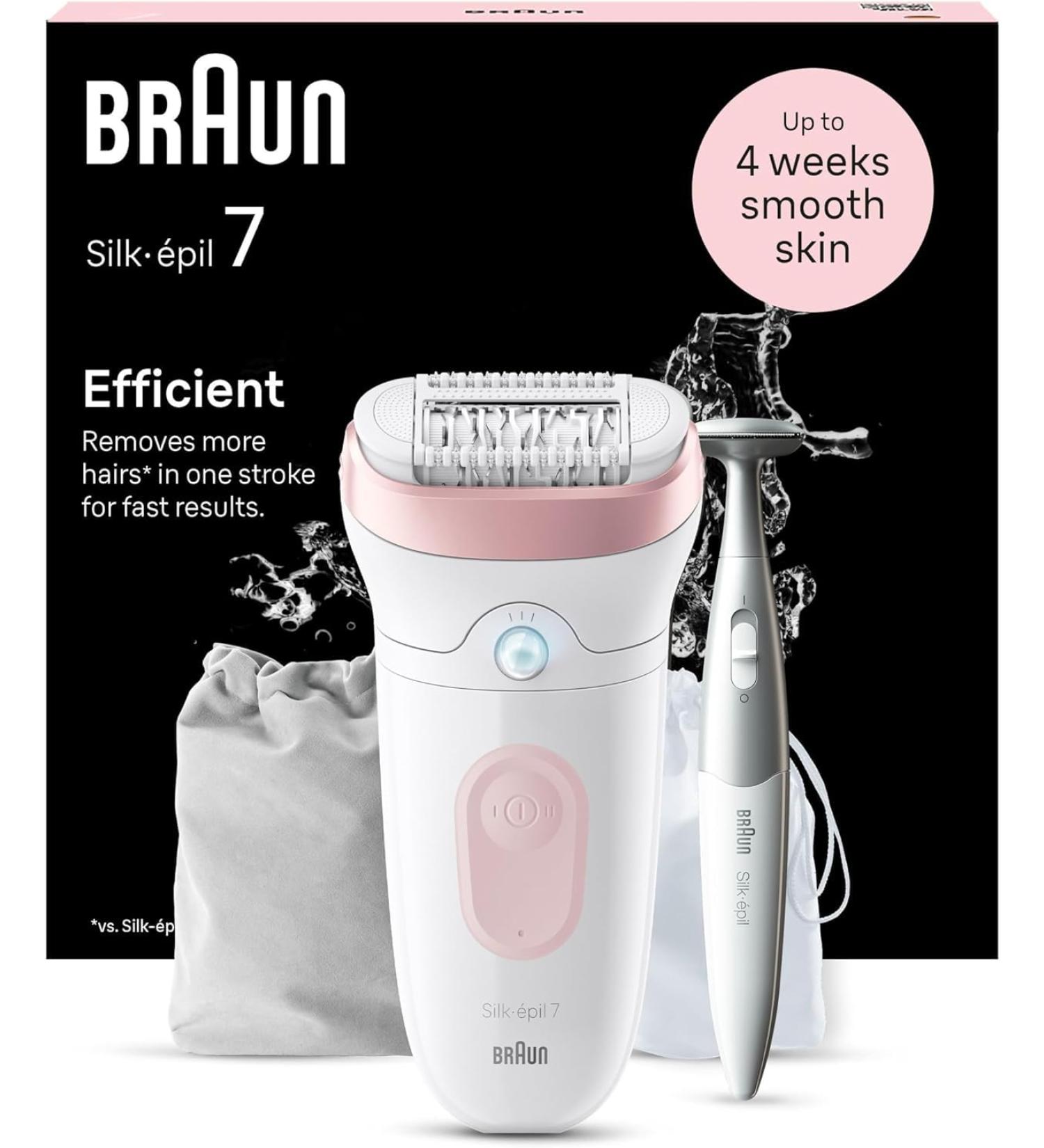 Buy Brown Silk- pil 7 Epilator for Women | Long-Lasting Hair Removal & Bikini Trimmer | 7-210 White/Flamingo Rosa - International Shipping Available - Buy Online on GoSupps.com