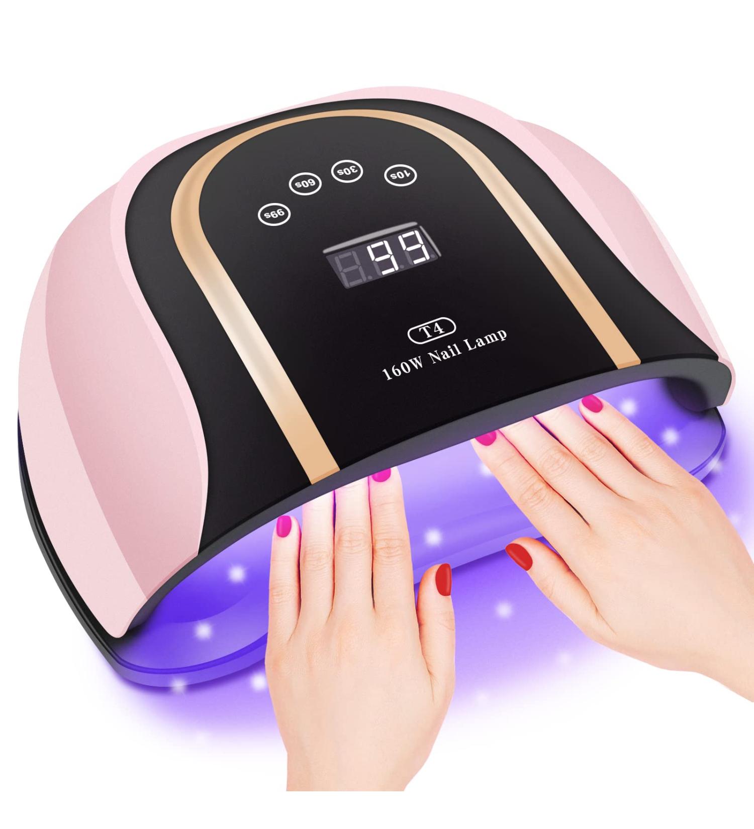 Rose Hermosa 160W UV LED Gel Nail Lamp - Professional Nail Dryer for Home Salon with 54 Lamp Beads - Buy Online on GoSupps.com