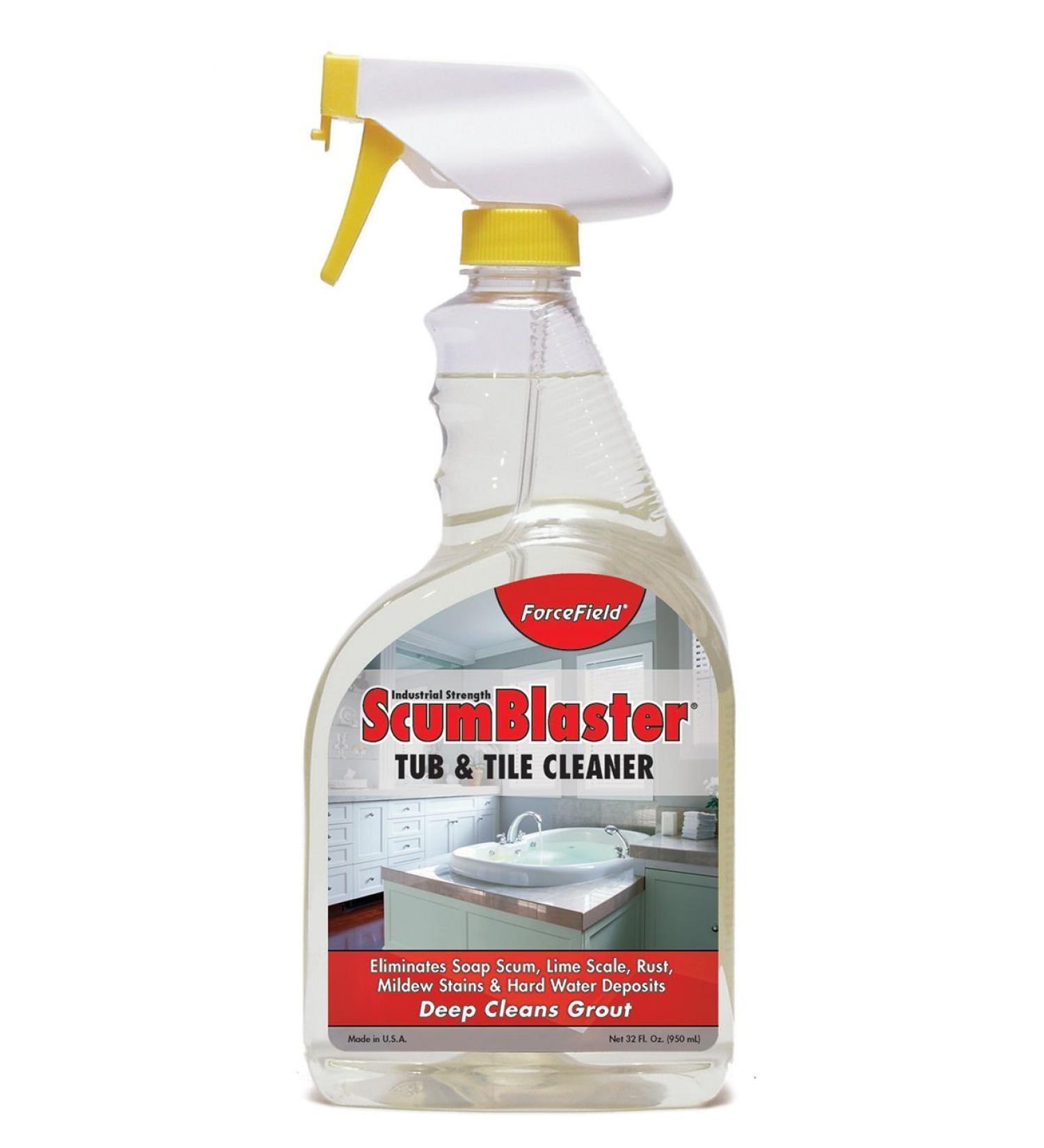 ForceField ScumBlaster Tub & Tile Cleaner Deep Cleans Grout. Removes Soap Scum Stains & Grime - 32oz