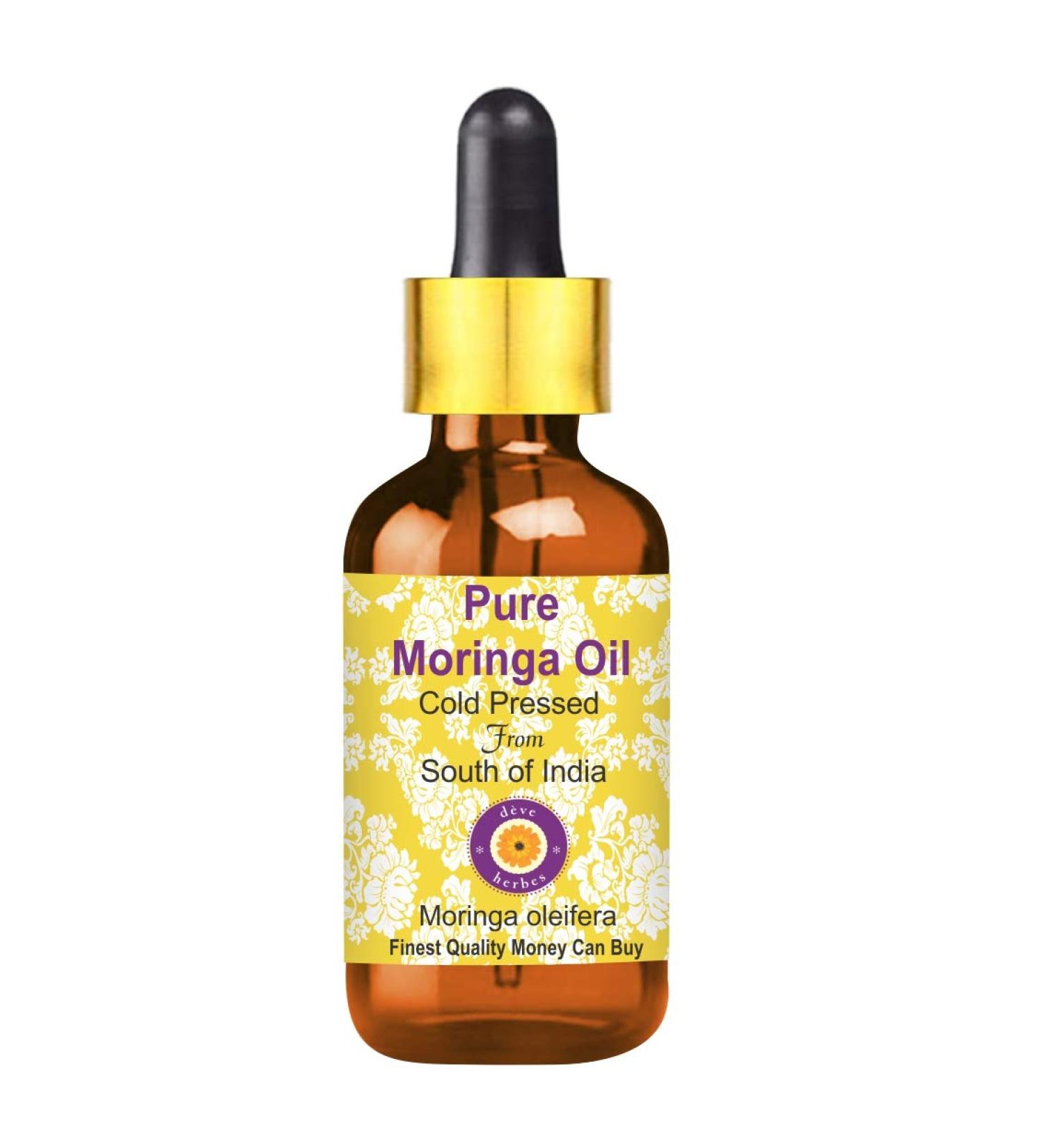 Deve Herbes Pure Huile de Moringa (Moringa oleifera) avec compte-gouttes en verre Press Froid qualit th rapeutique naturelle 15ml (0 5 oz) - Buy Online on GoSupps.com