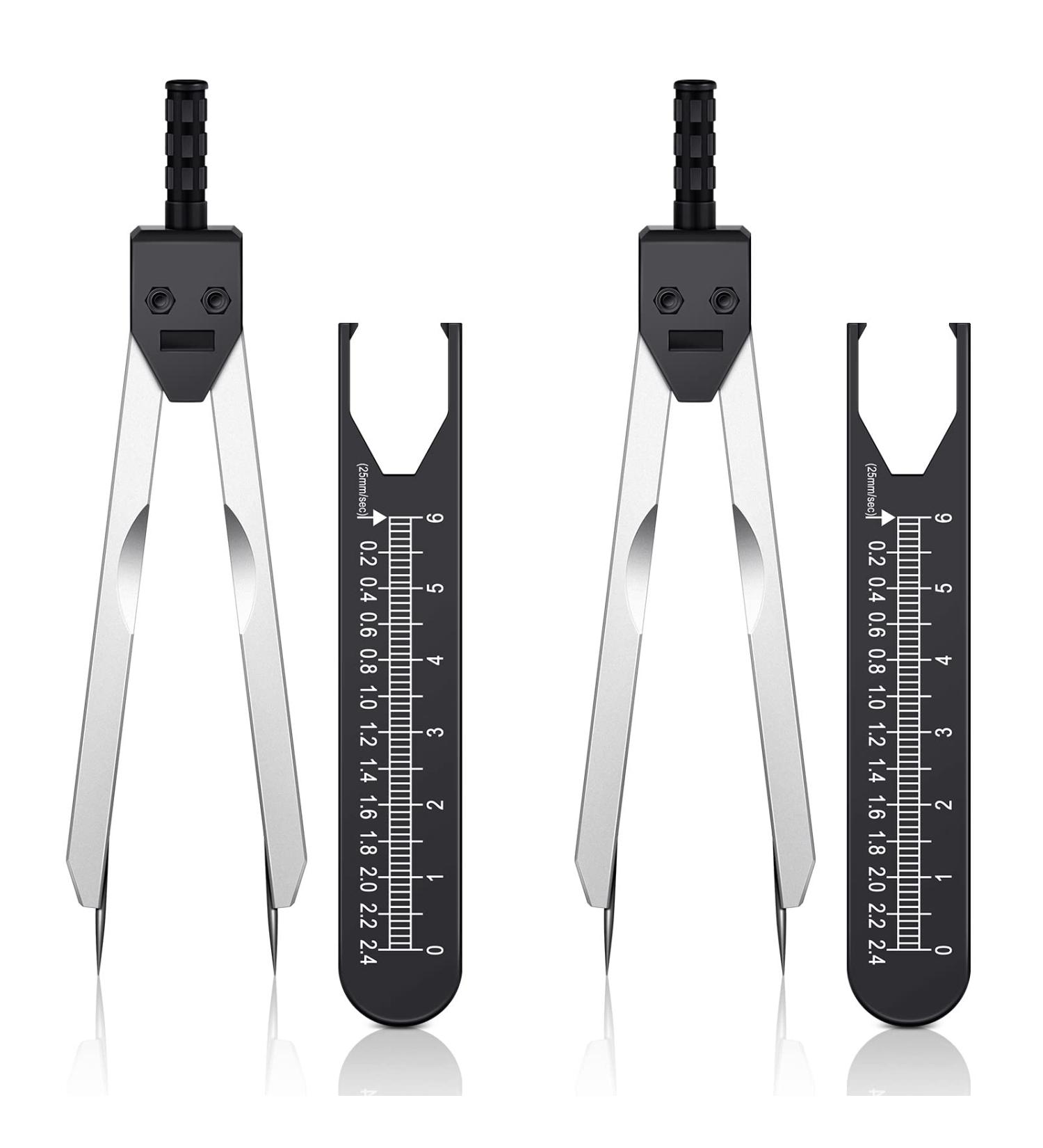 EKG Caliper ECG Calipers Measuring Tool with Ruler Electrocardiogram Drafting Divider for Nursing (Black 2 Pieces) Black 2 - Buy Online on GoSupps.com