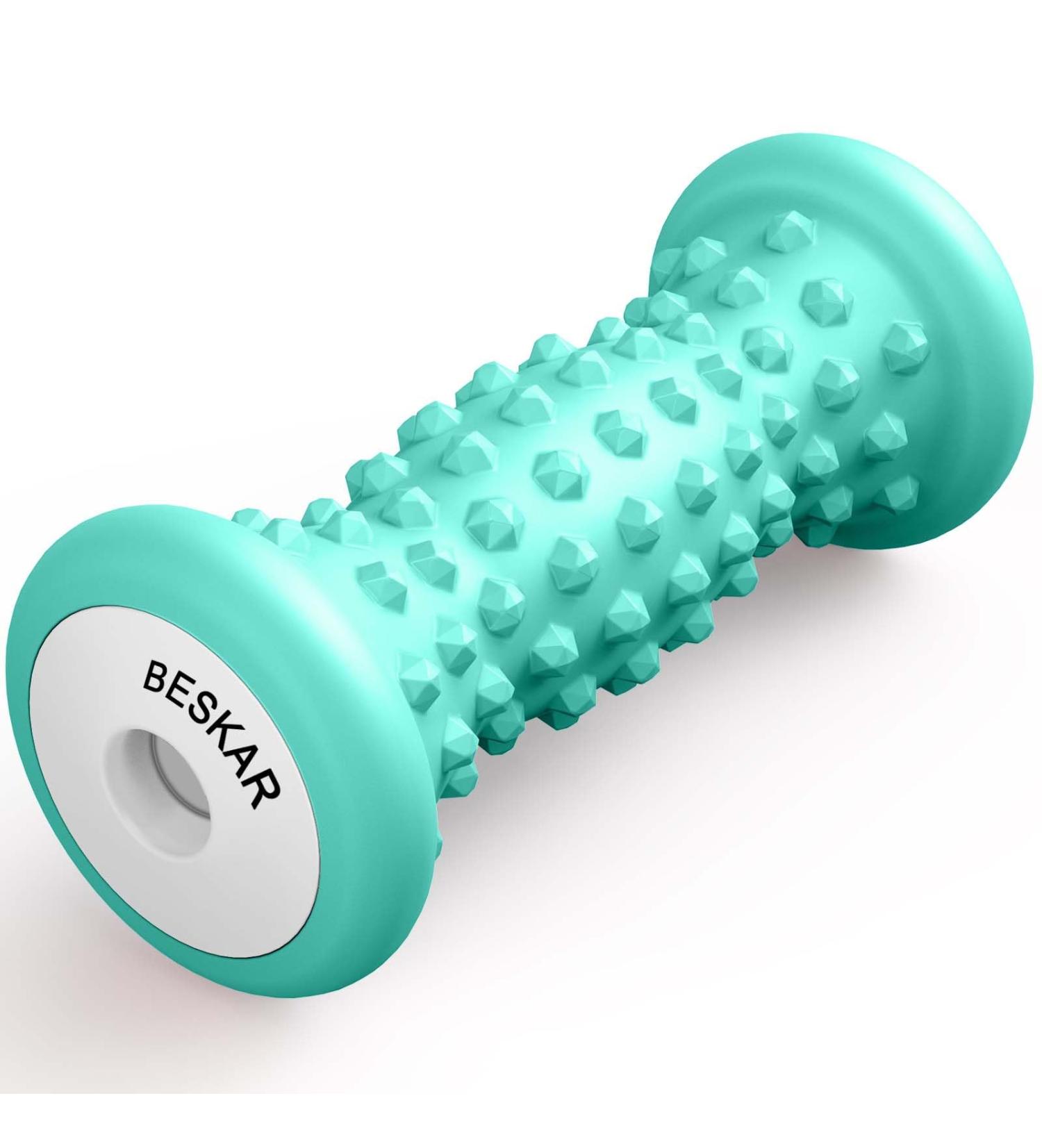 Beskar Foot Massage Roller for Plantar Fasciitis - Portable Rubber Relief for Foot Pain & Trigger Point Therapy - Green - Buy Online on GoSupps.com