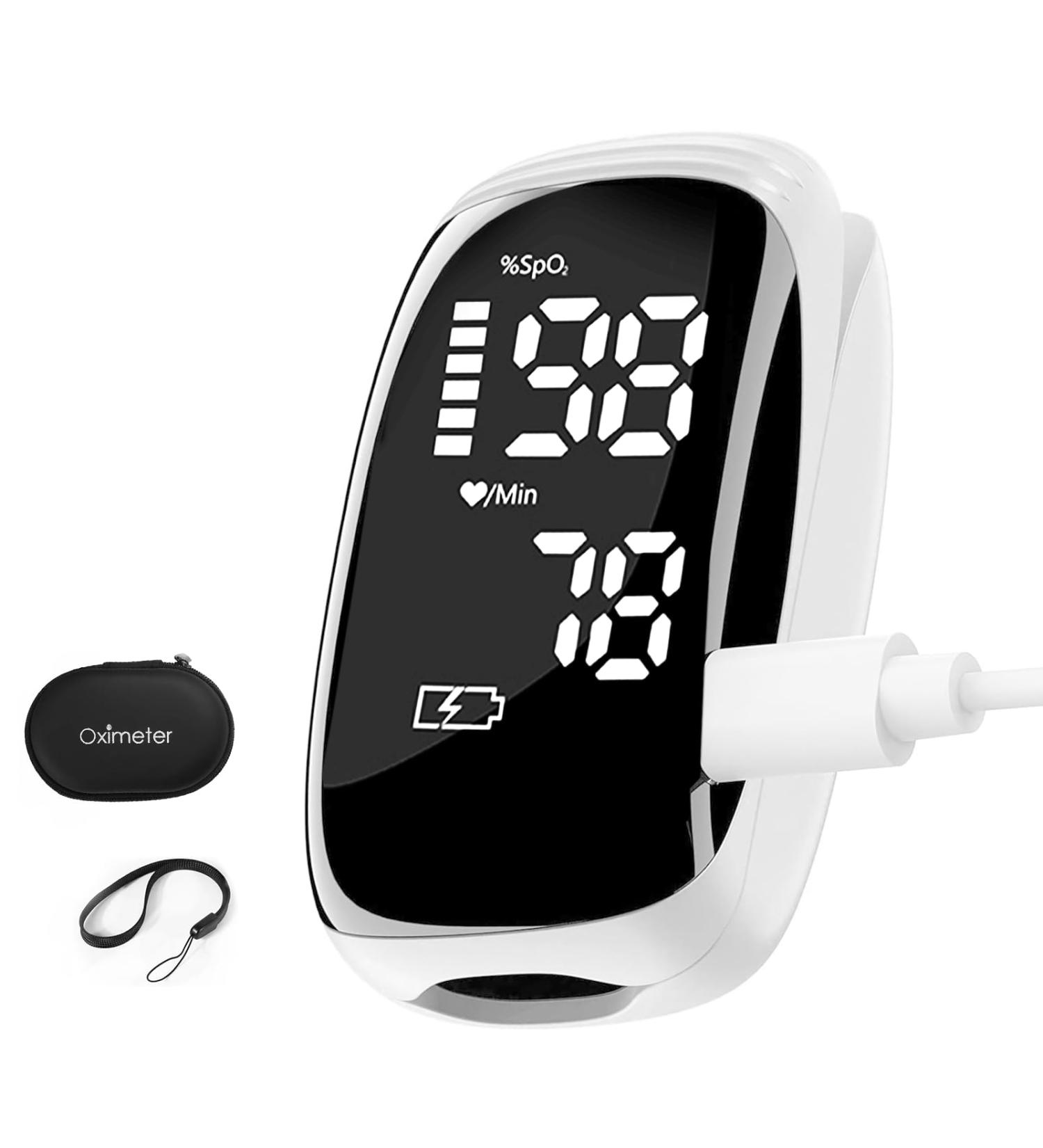 Buy Rechargeable Pulse Oximeter - Accurate Fingertip Blood Oximeter for SpO2 Readings | Ideal for Outdoor Sports & Home Use - Buy Online on GoSupps.com