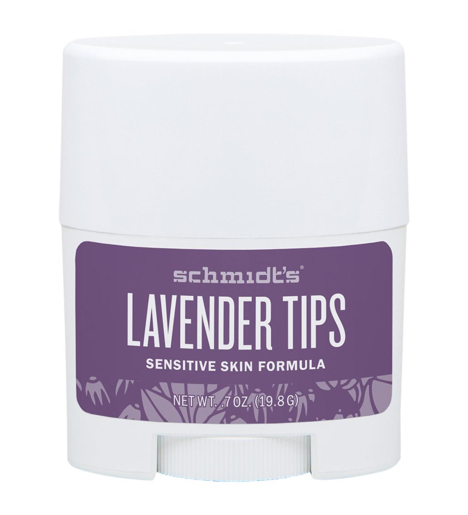 Schmidt's Lavender Tips Sensitive Skin Natural Deodorant Stick Travel Size 0.7 oz / 19.8 g