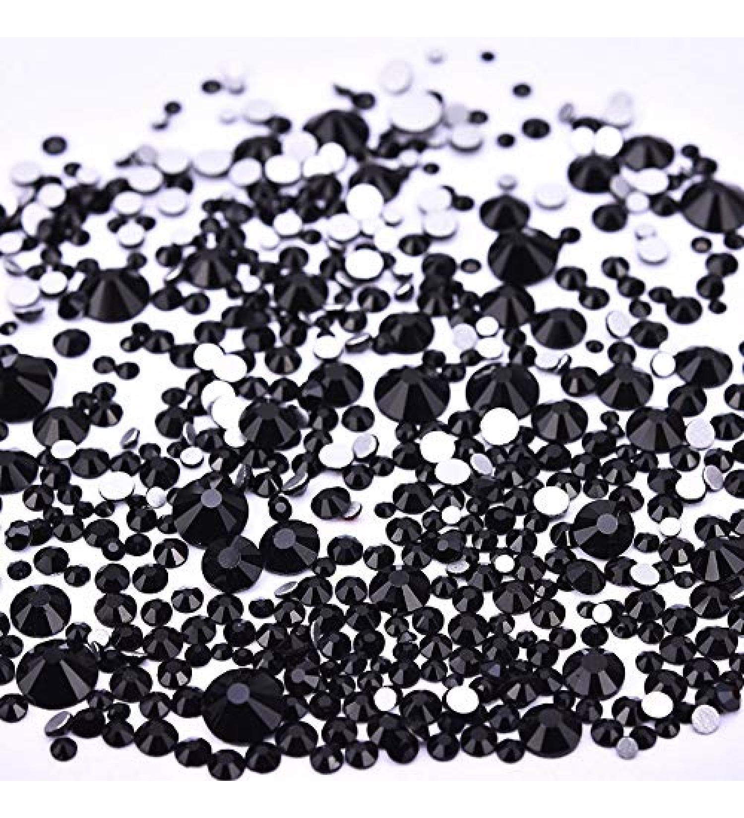 Jollin 3456pcs Flatback Rhinestones Glass Charms Diamantes Gems Stones for Nail Art 6 Size ss4 ss12 Jet - Buy Online on GoSupps.com