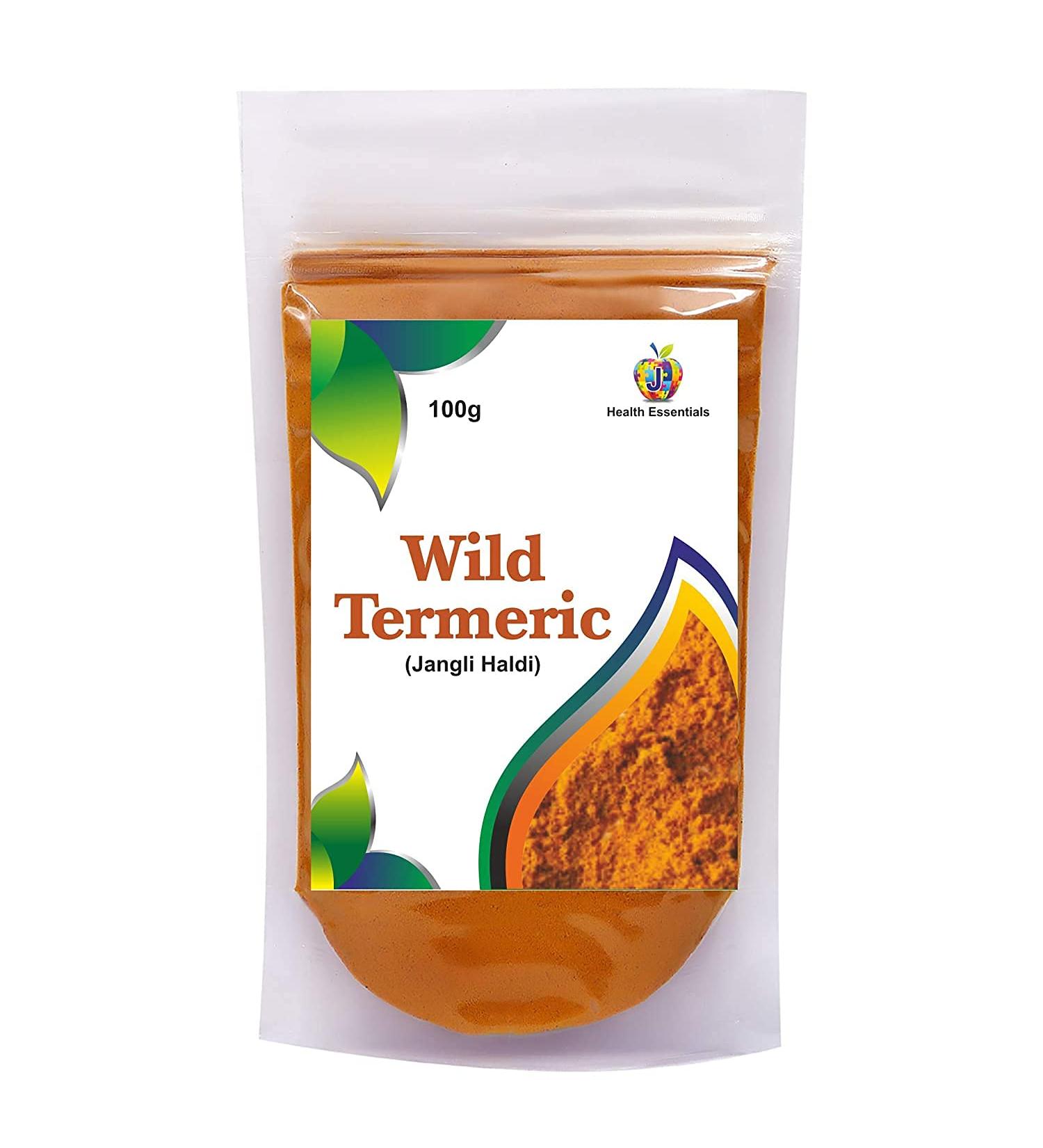 Jioo Organics Wild Turmeric Powder | Amba Haldi | Jungli Haldi | Kasturi Manjal 100gm - Buy Online on GoSupps.com