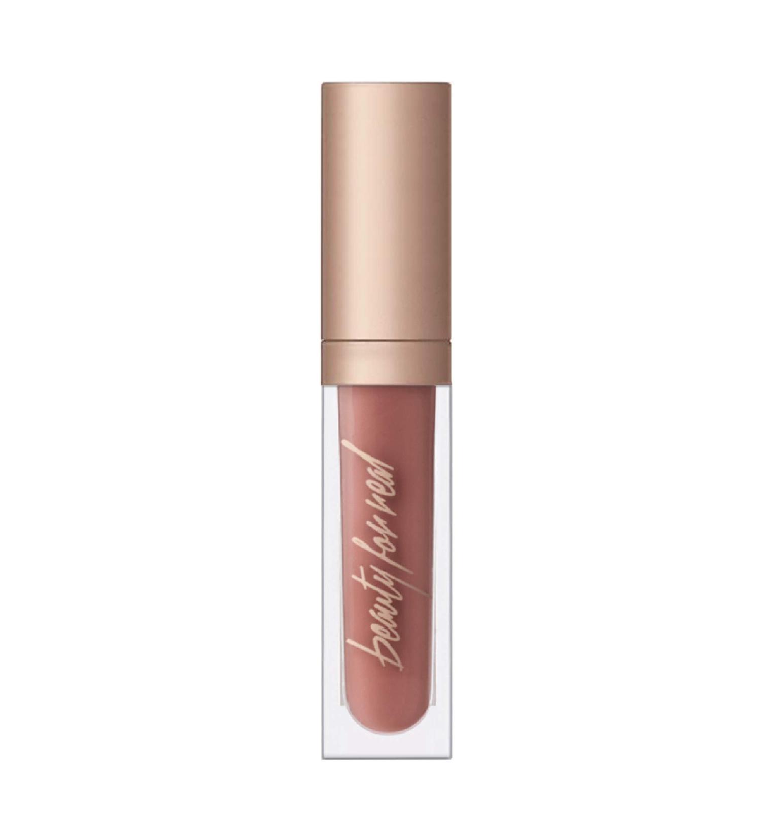 Beauty For Real Nudist Lip Gloss - Beige Nude Pink, Non-Sticky Plumping & Hydrating Gloss with Marine Collagen - 0.15 fl oz - Buy Online on GoSupps.com
