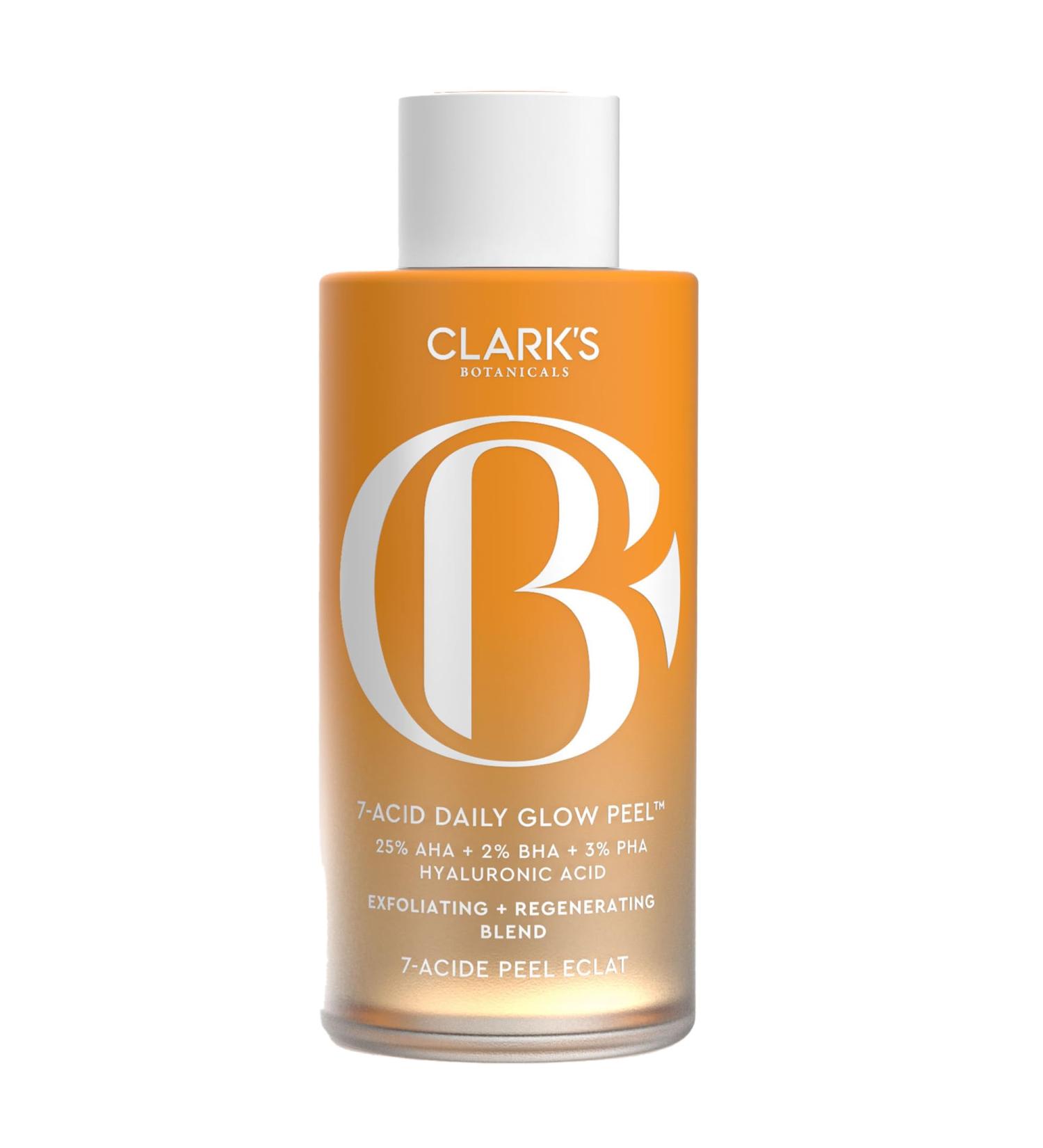 Clarks Botanicals 7-Acid Daily Glow Peel: AHA BHA Chemical Peel for Face Purify Pores Regenerate & Brighten Skin All Skin Types 4.2 Oz (Pack of 1) 4.2 Fl Oz (Pack of 1) - Buy Online on GoSupps.com