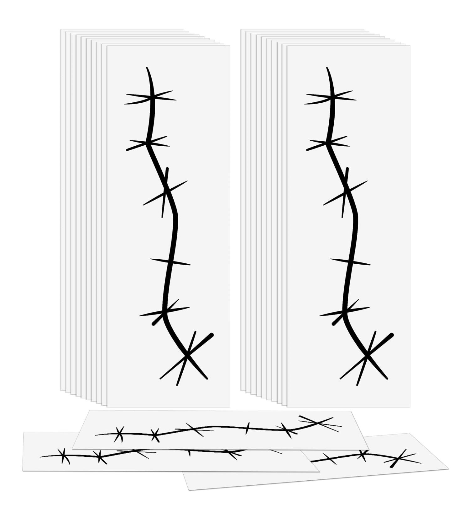 Halloween Stitches Temporary Tattoo Stickers - Horror Cosplay Scars for Adults & Kids - Halloween Party Decor - Set of 20 Sheets - Buy Online on GoSupps.com