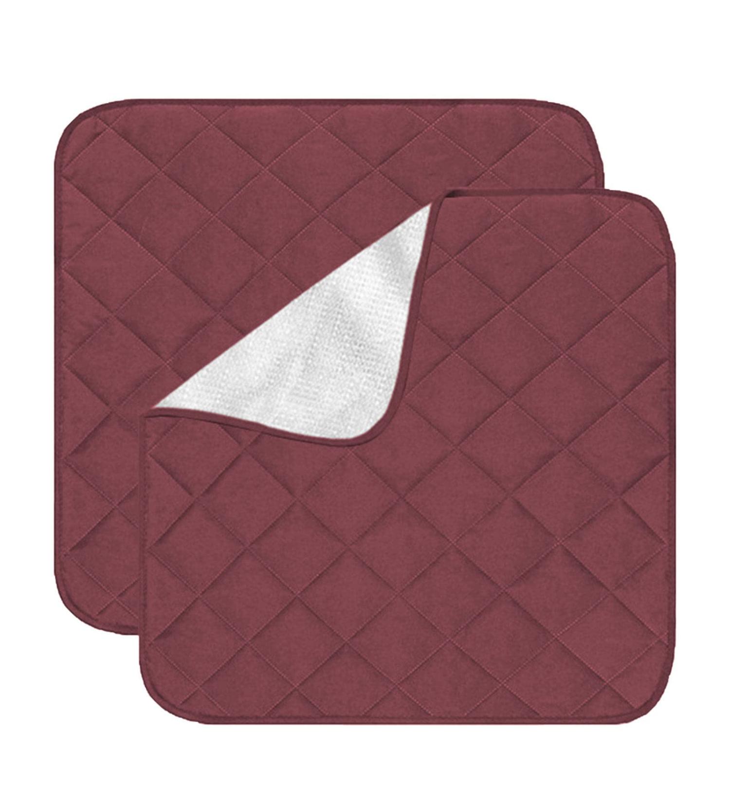 Ruiqas Waterproof Reusable Seat Cushion - Absorbent Incontinence Stool Cushions (2 Pack) - Washable 22x21 for Seniors - Beige & Red - Premium Sub-Pad Protection - Buy Online on GoSupps.com