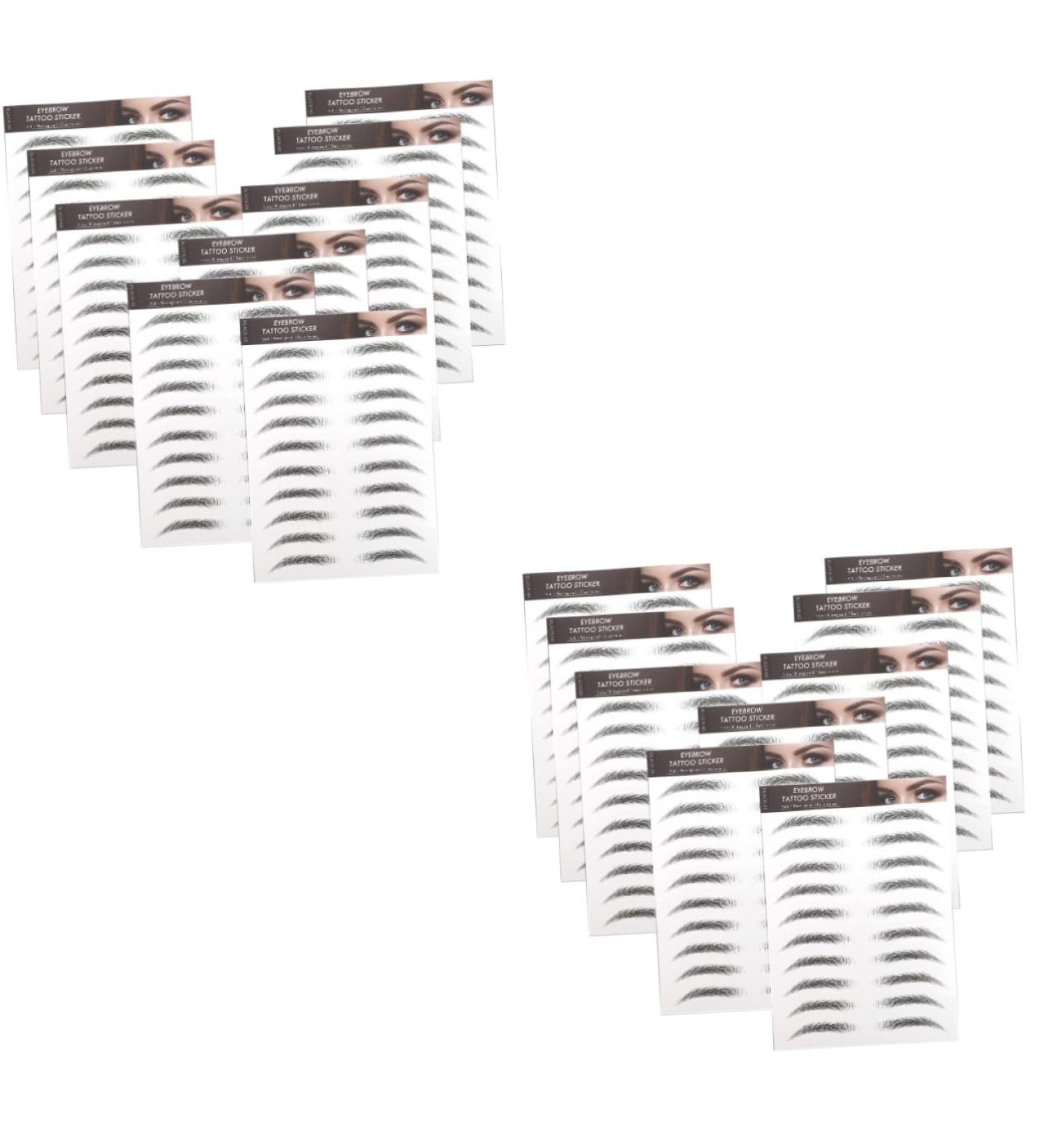 Healeved Black Eyebrows 20 Pcs Imitation Eco Eyebrow Sticker Fake Eyebrow Brow Stickers Transfer Stickers 3d Eyebrow Lines 21.5X14.5cmx2pcs Blackx2pcs - Buy Online on GoSupps.com