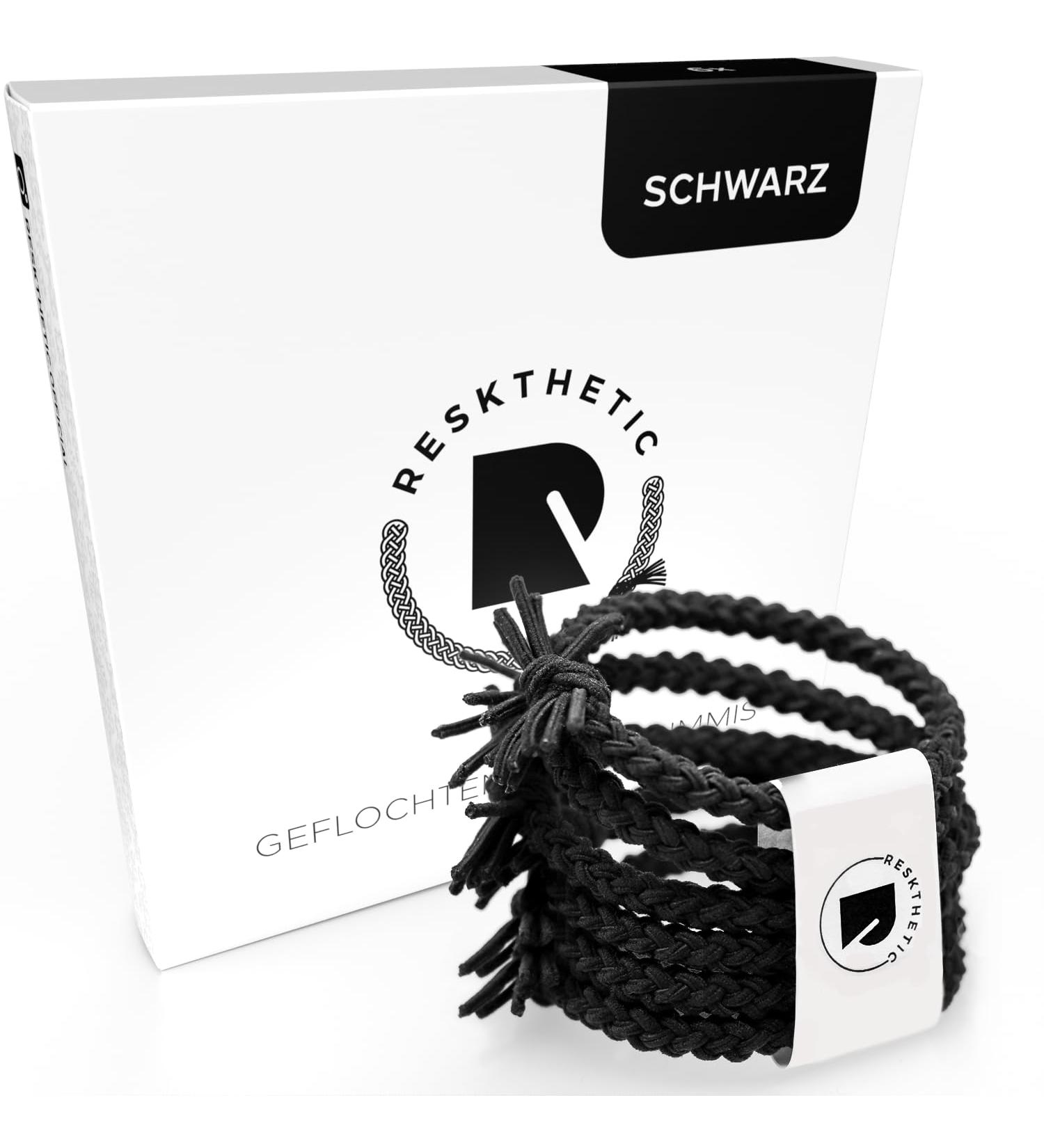 Reskthetic Hair Tie - High-Quality Braided Hair Tie | Perfect Hold & Tear-Resistant Rubber | Black Color - Buy Online on GoSupps.com