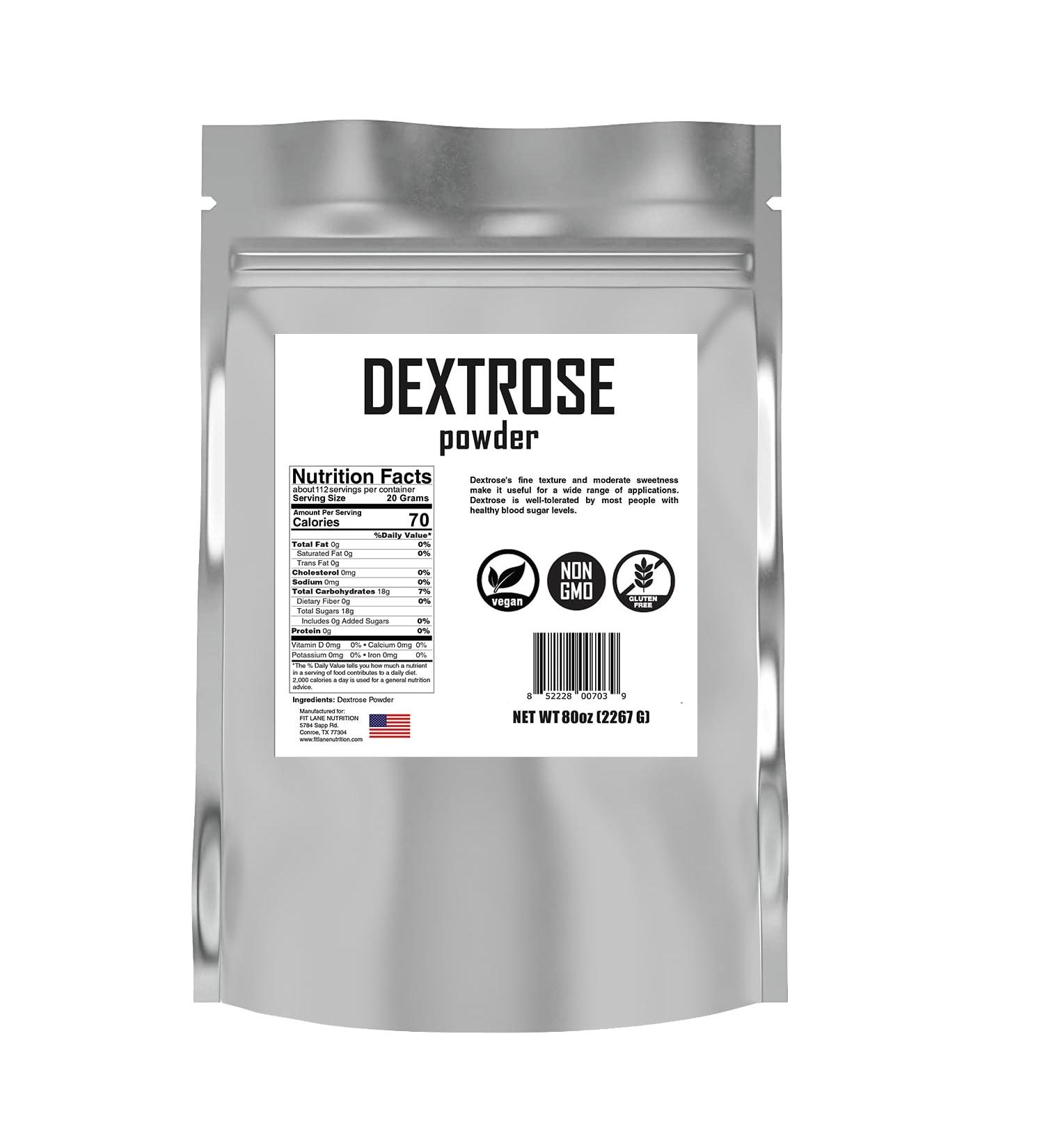 Bulk Dextrose Powder 5 lbs - Unflavored Carb Supplement for Brewing Sausage Making & Pre Workout - Pure Food Grade Glucose & Carbohydrates - Buy Online on GoSupps.com