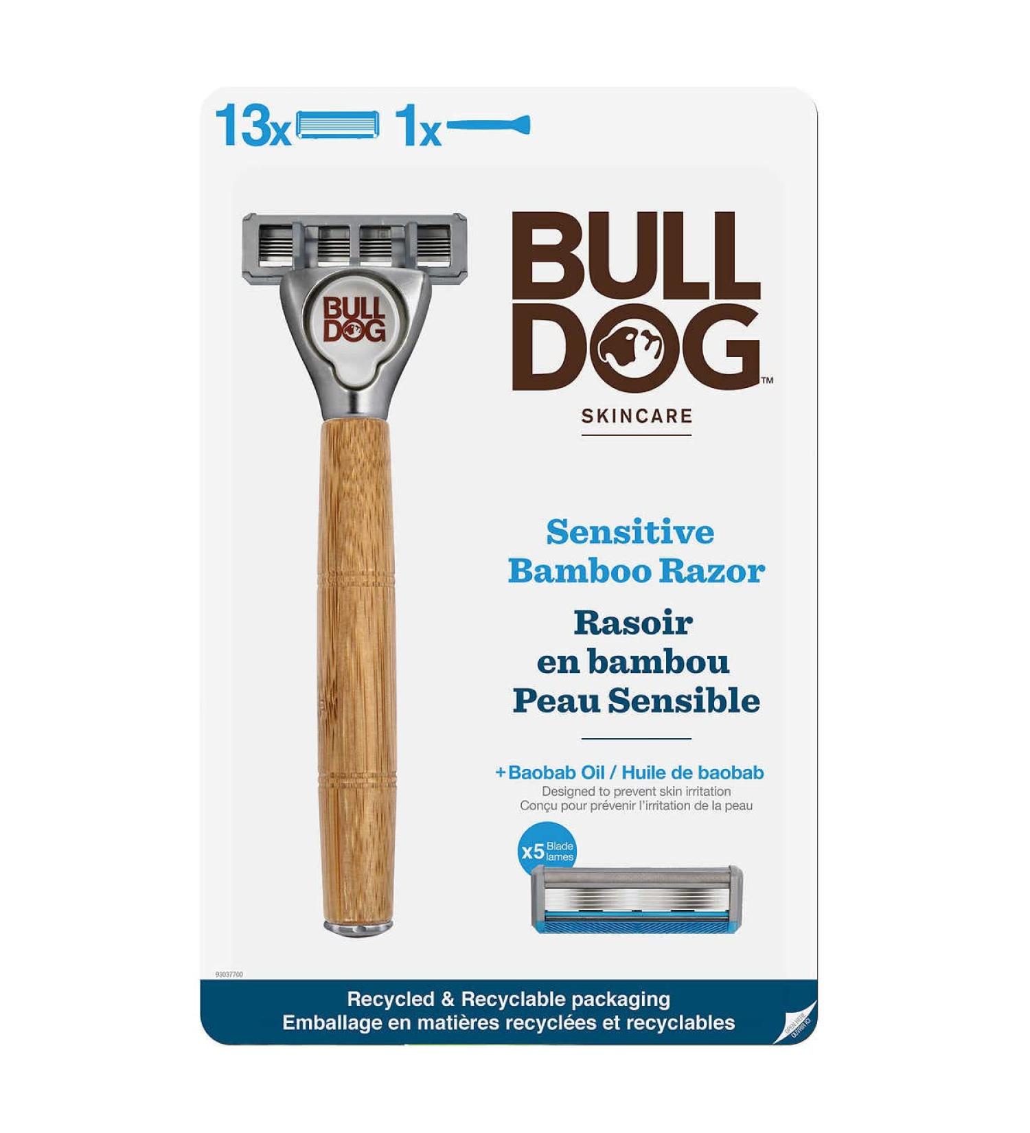 Bulldog Skincare Sensitive Bamboo Razor Pack with 13 Refills One of the Best Razor Kits Today"