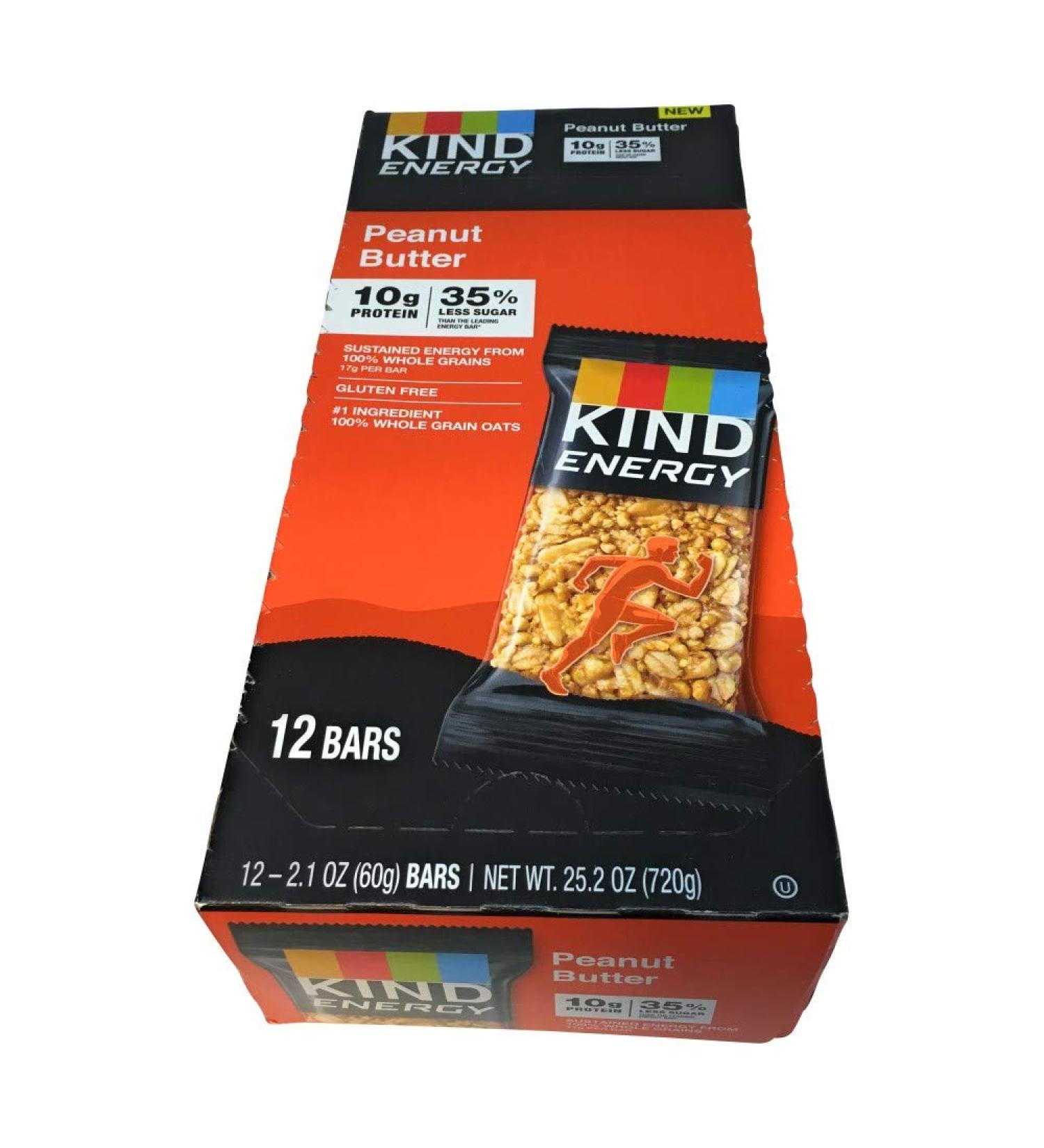 KIND Bars Energy Peanut Butter - 12 Pack (2.1 oz Each) - Healthy Snack - Buy Online on GoSupps.com
