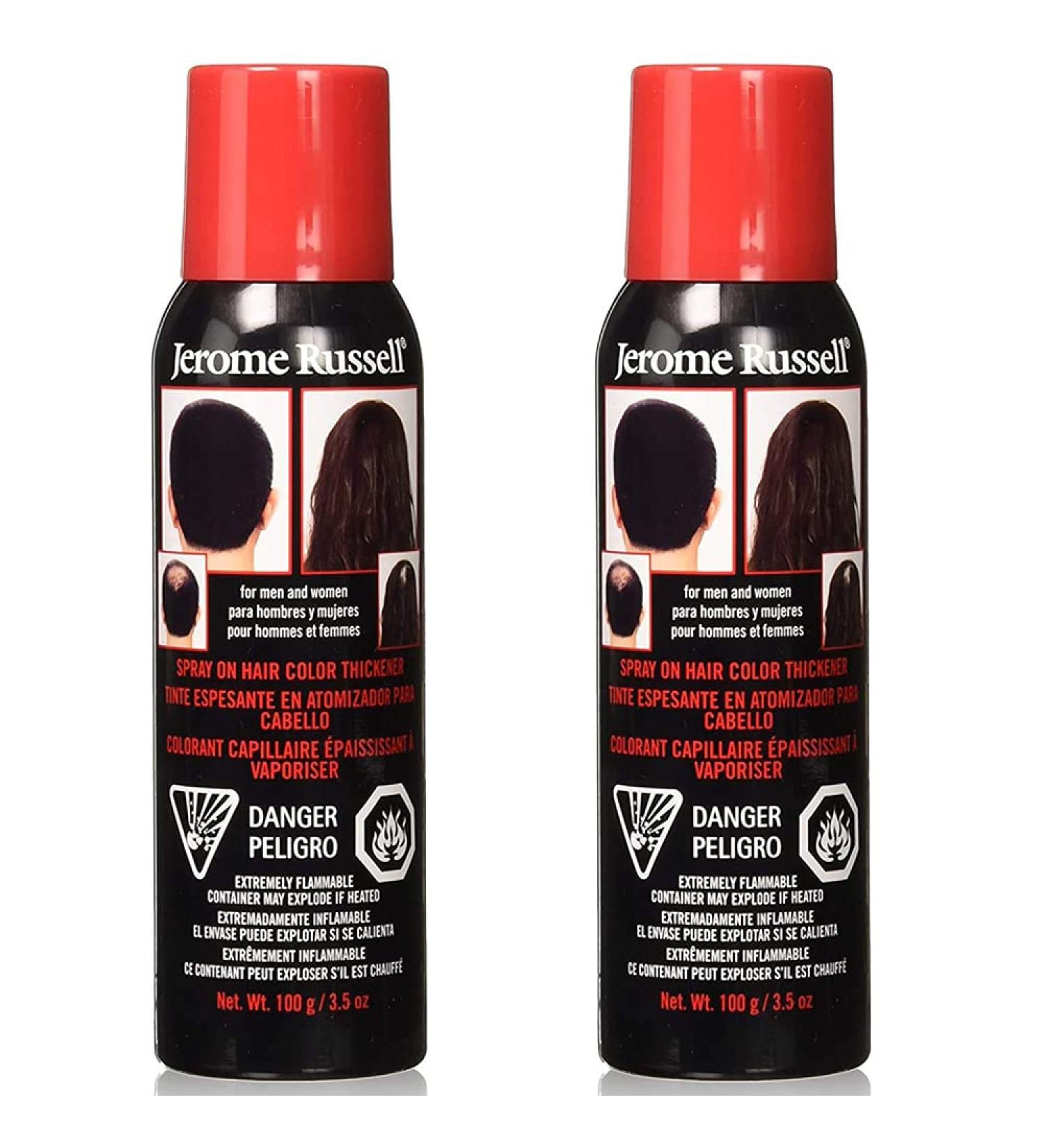 Jerome Russell Spray-on Color Medium Brown Hair Thickener For Fine and Thinning Hair 3.5 oz 2-Pack
