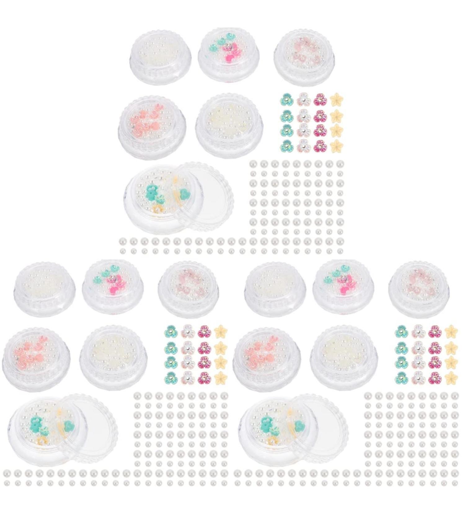 LALAFINA 18 Boxes Nail Art Accessories Artificial Nails Decors Star Nail Art Manicures Steel Balls Manicure Flower Embellishment Nail Art Beads The Flowers Plastic Flower Delicate - Buy Online on GoSupps.com