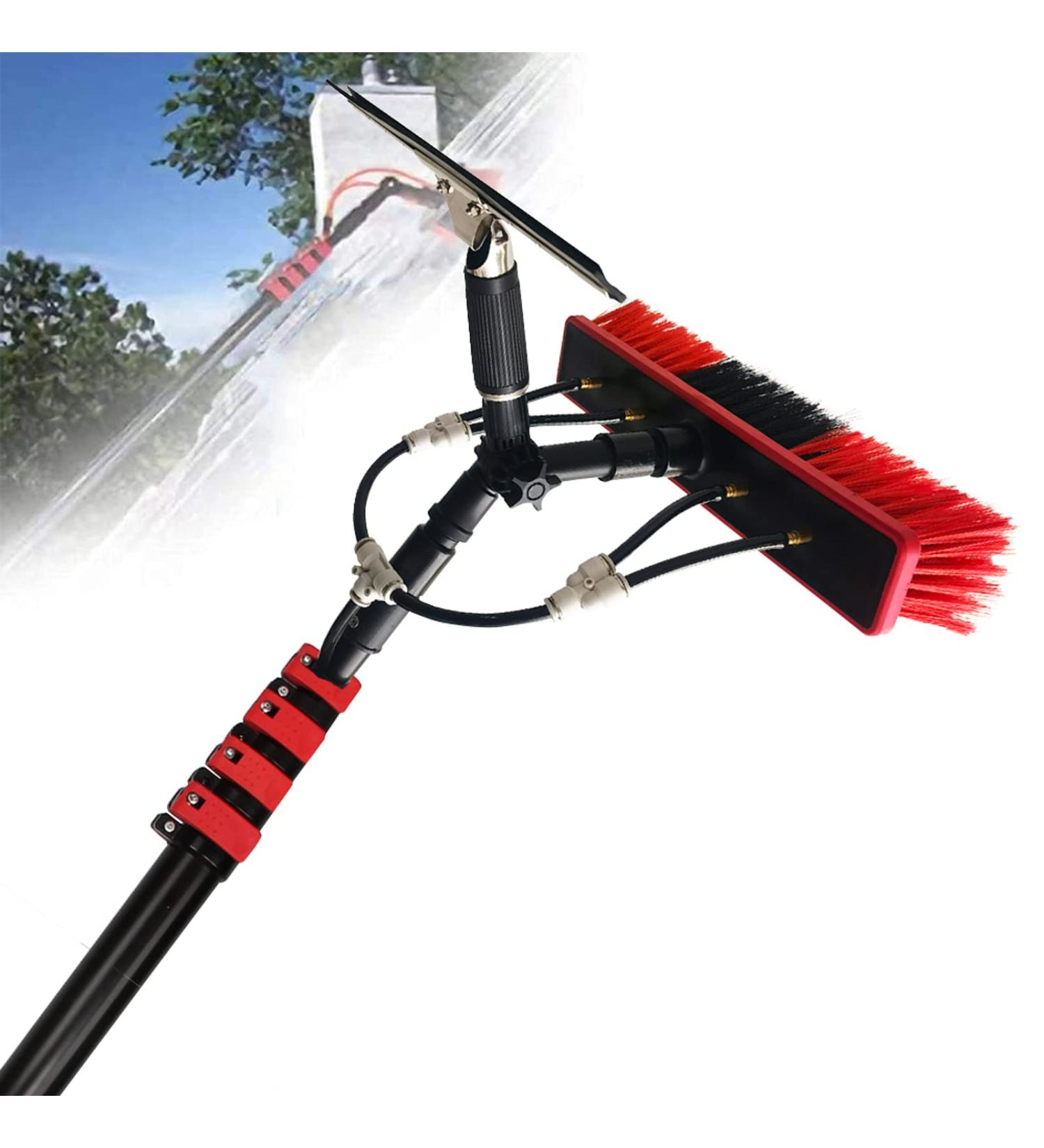 photovoltaic cleaner window cleaning pole Photovoltaic Panel Cleaning Water Fed Telesbrush Extendable Cleaner Suitable for Photovoltaic Panel Cleaning Trucks Windows-18Ft/36Ft - Buy Online on GoSupps.com