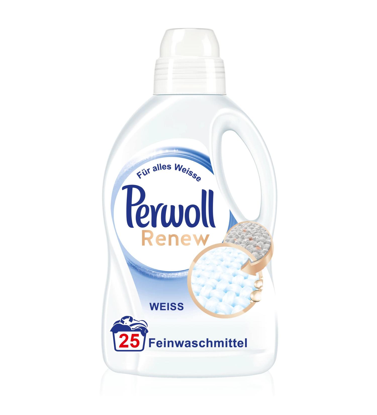 Perwoll Renew White Liquid Detergent - 25 Washes Strengthens Fibers & Enhances Color for White Laundry - Buy Online on GoSupps.com