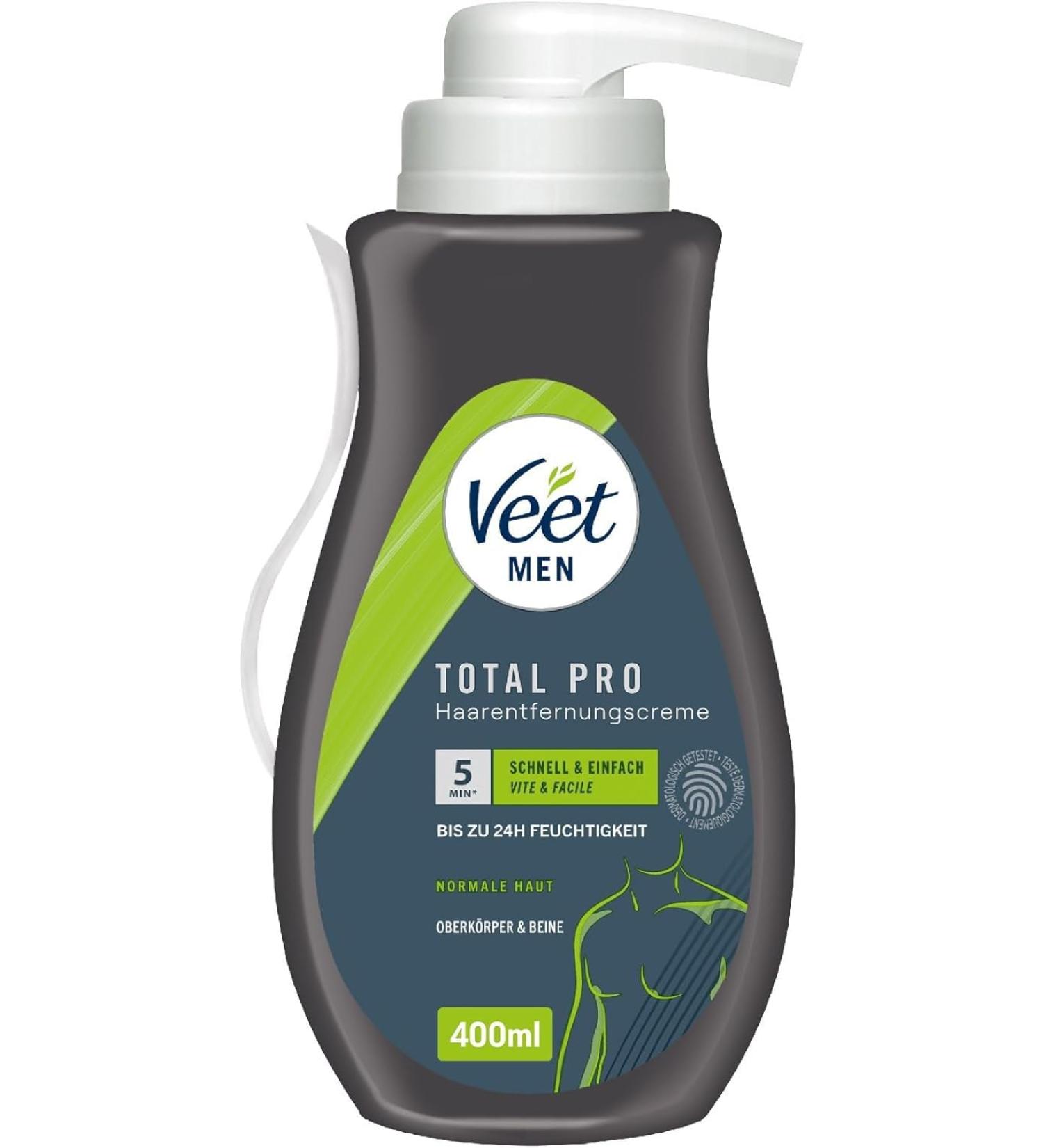 Veet for Men 400 ml - Fast & Effective Sensitive Depilatory Cream for Quick Hair Removal (5-10 mins) - Buy Online on GoSupps.com
