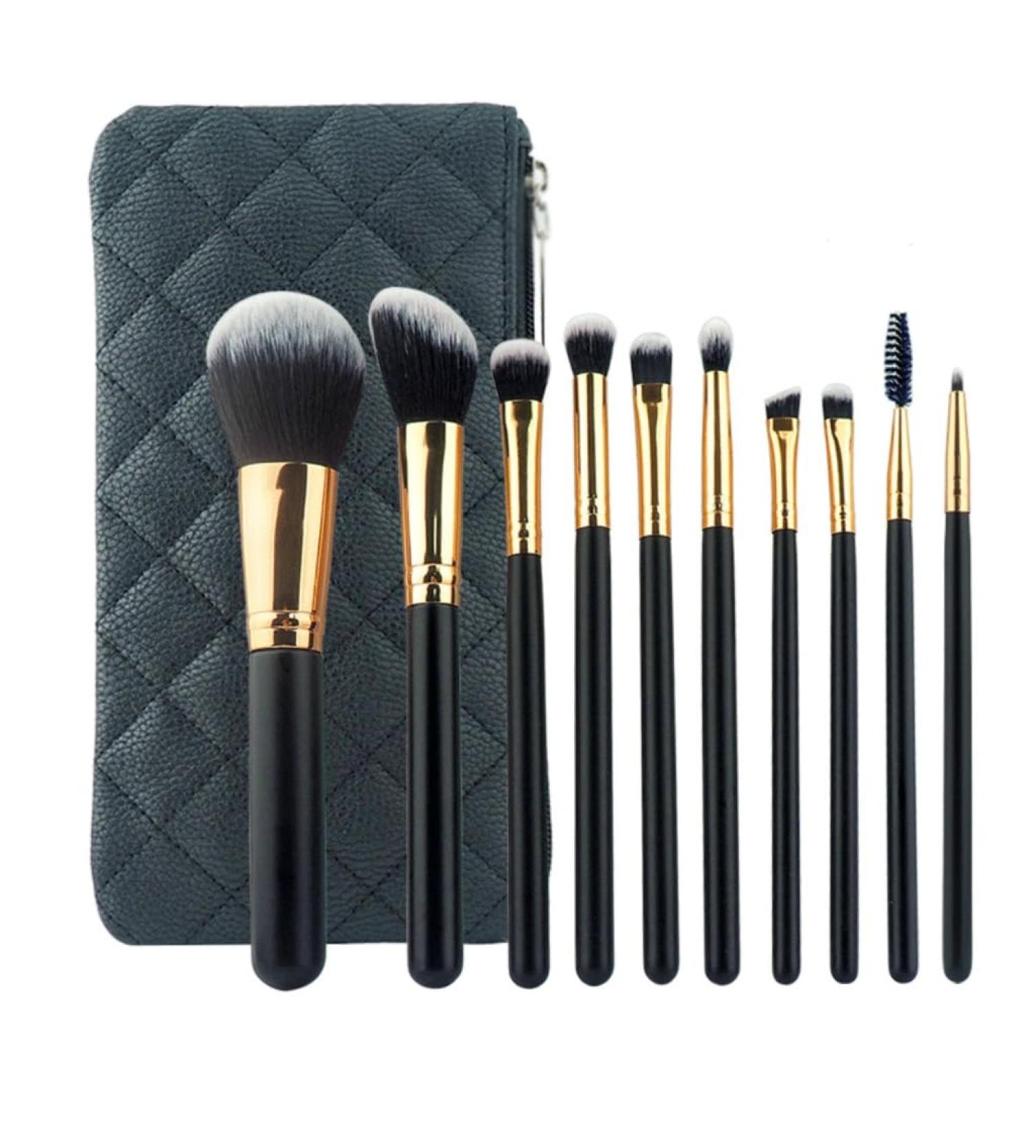 10-Piece Makeup Brush Set - Complete Beauty Tools for Powder & Eye Shadow | International Shipping Available - Buy Online on GoSupps.com