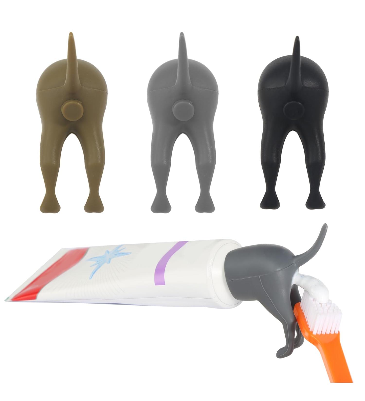 3-Pack Pooping Dog Butt Toothpaste Toppers | Funny Dog Toothpaste Lid | Unique Gift Idea for Dog Lovers - Buy Online on GoSupps.com
