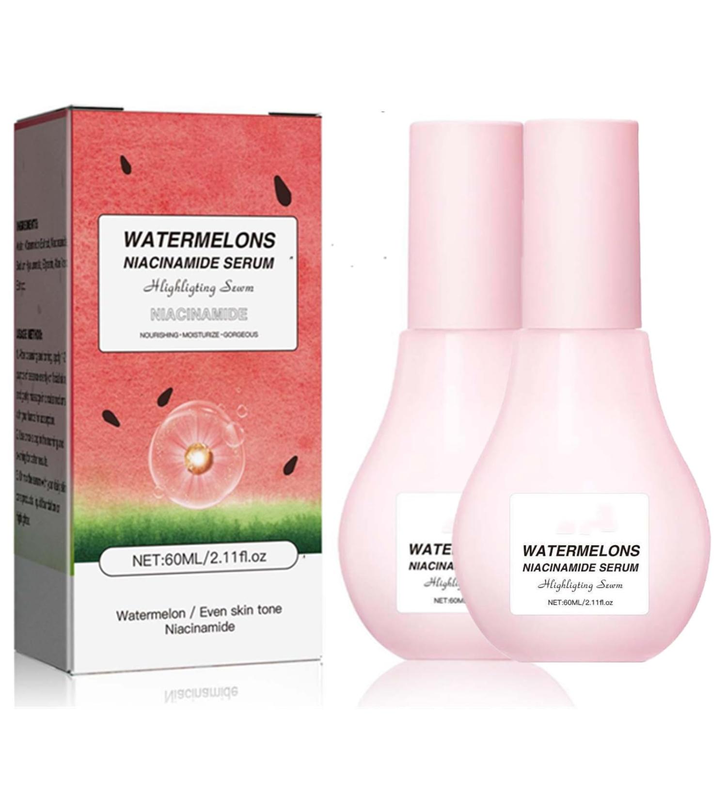 Generically Watermelon Niacinamide Serum Watermelon Glow Niacinamide Dew Drops Moisturizing Facial Serum Lightweight Hydrating Brightening Glow Recipe Dew Drops Face for Skin Care (2PCs)