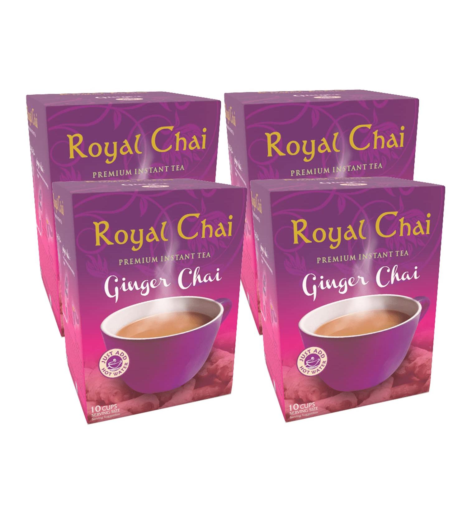  Royal Chai Royal Chai Ginger 220g Indian Sweet Tea Bags (Pack of 4) - Buy Online on GoSupps.com