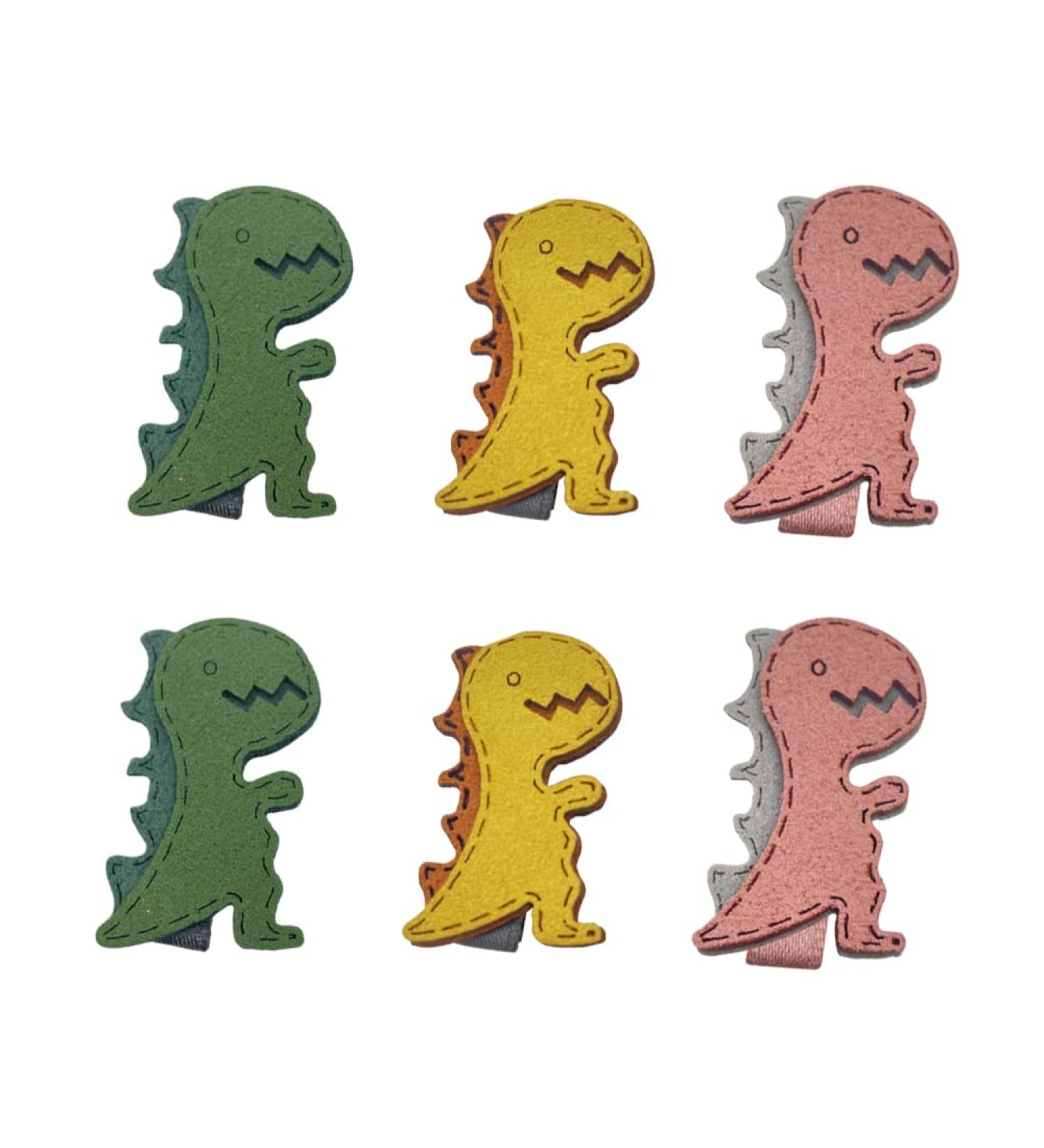 Cute Cartoon Dinosaur Hair Clips - 6pcs Animal Pattern Barrettes for Girls - Hair Accessory Decorations - Buy Online on GoSupps.com