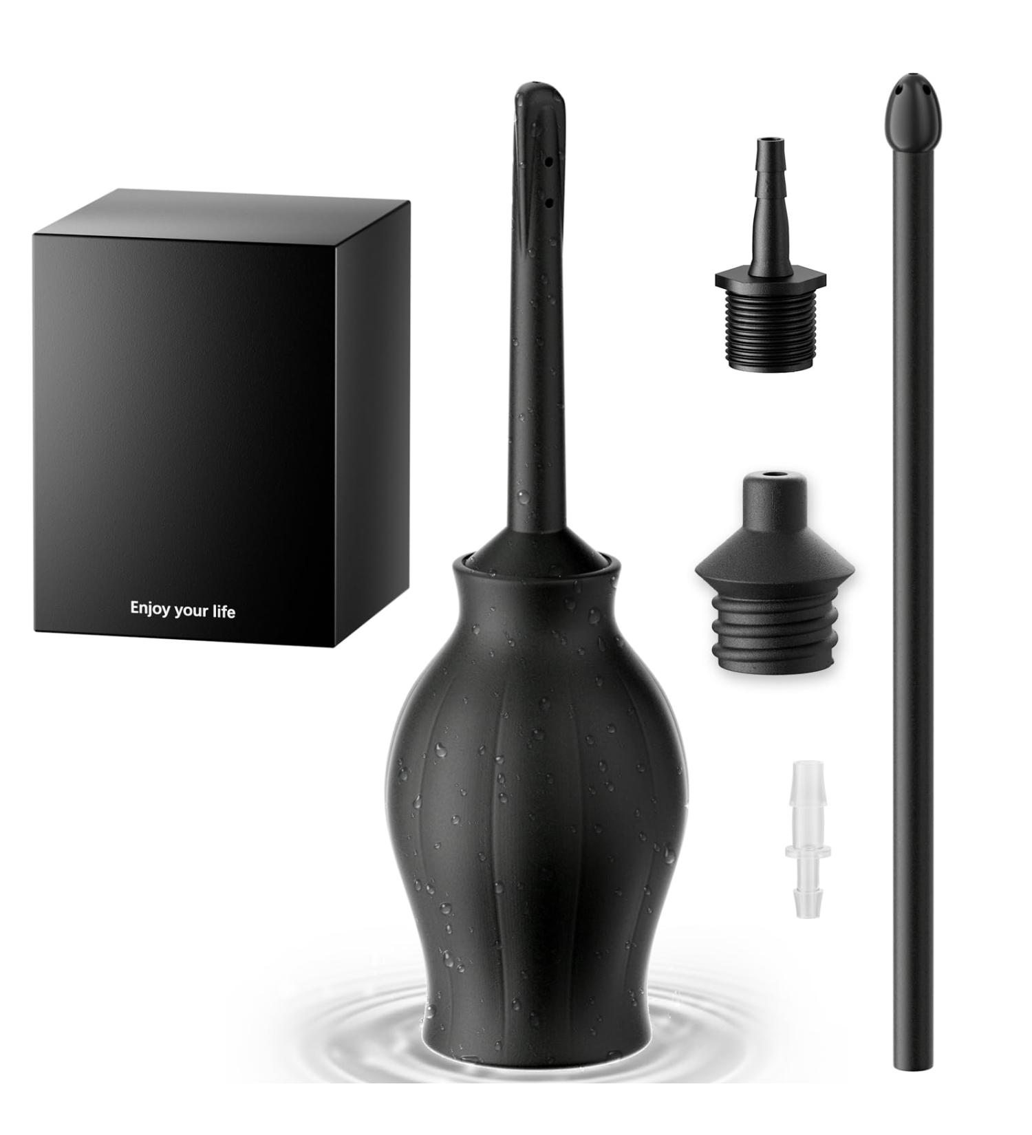 Silicone Enema Bulb Kit - 9.84in Douche Cleaner for Men & Women | 8.5oz Enema Bulb & Shower Connection - Improve Hygiene & Comfort - Buy Online on GoSupps.com