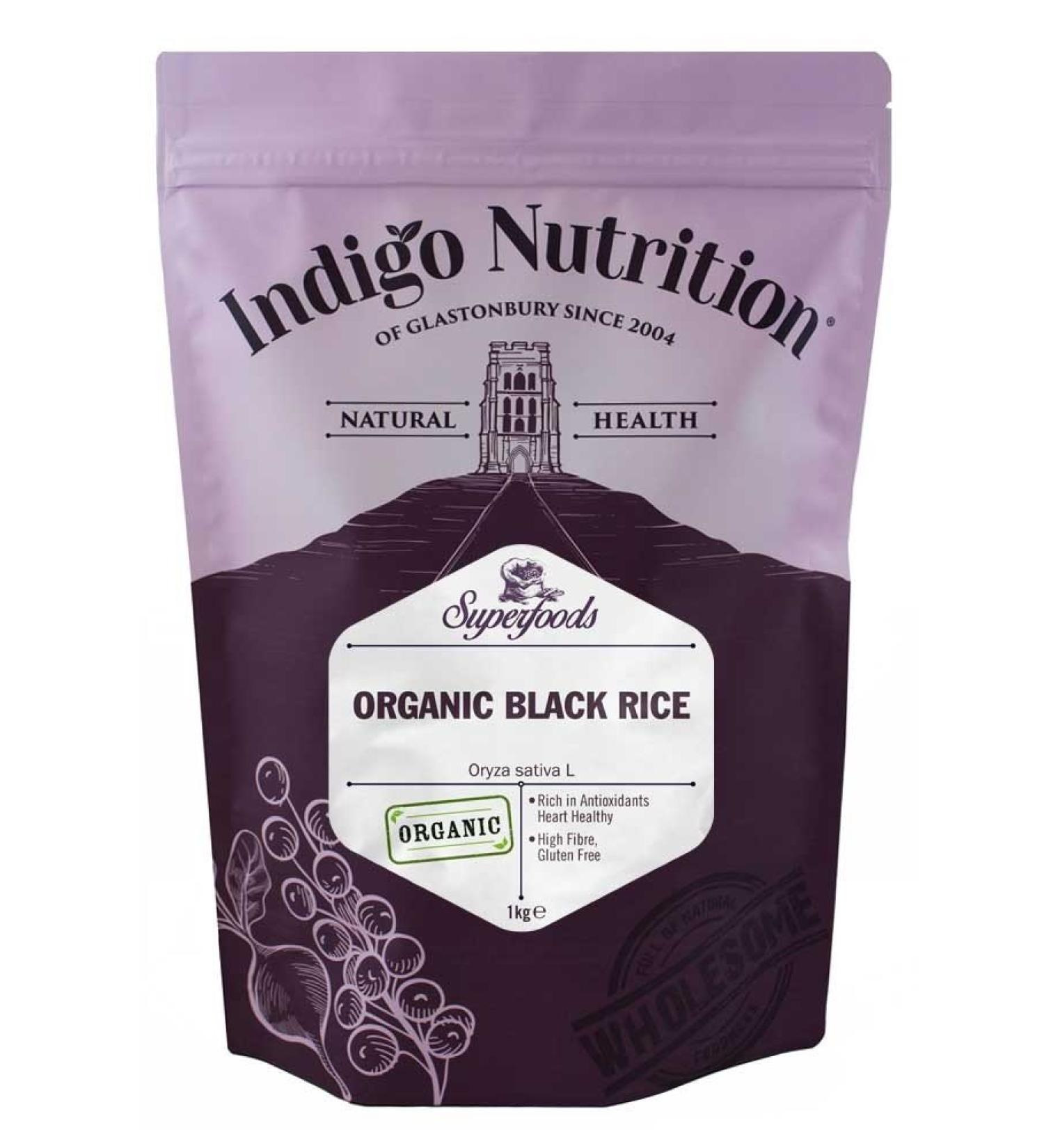 Indigo Herbs Organic Black Rice 1kg - Premium Quality and Nutrient-Rich - Buy Online on GoSupps.com