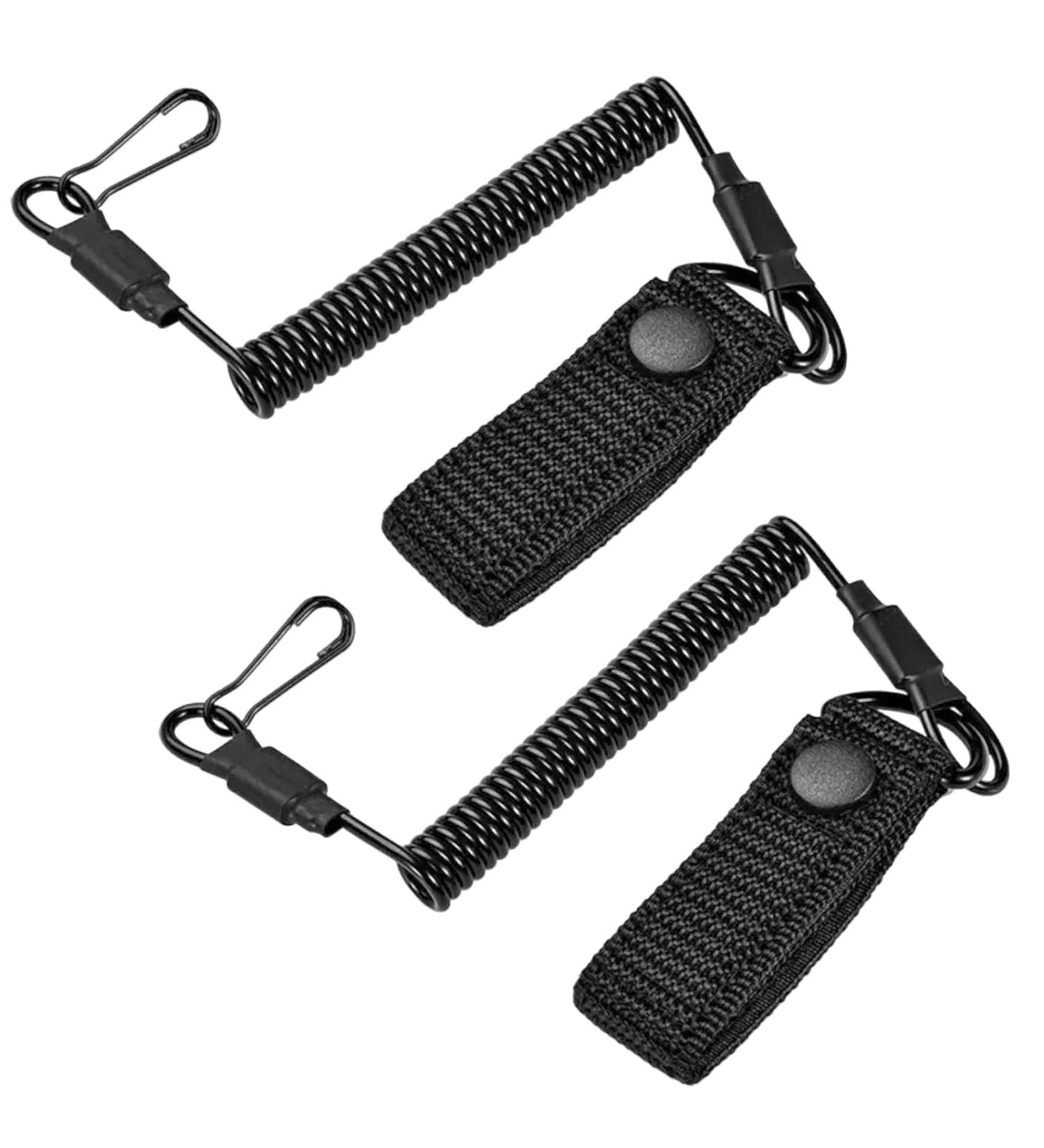 Fhioevt 2-Piece Paracord Tactical Lanyard with Carabiner - Extendable 150cm Keychain for Keys Fishing and Camping (Black) - International Shipping Available - Buy Online on GoSupps.com