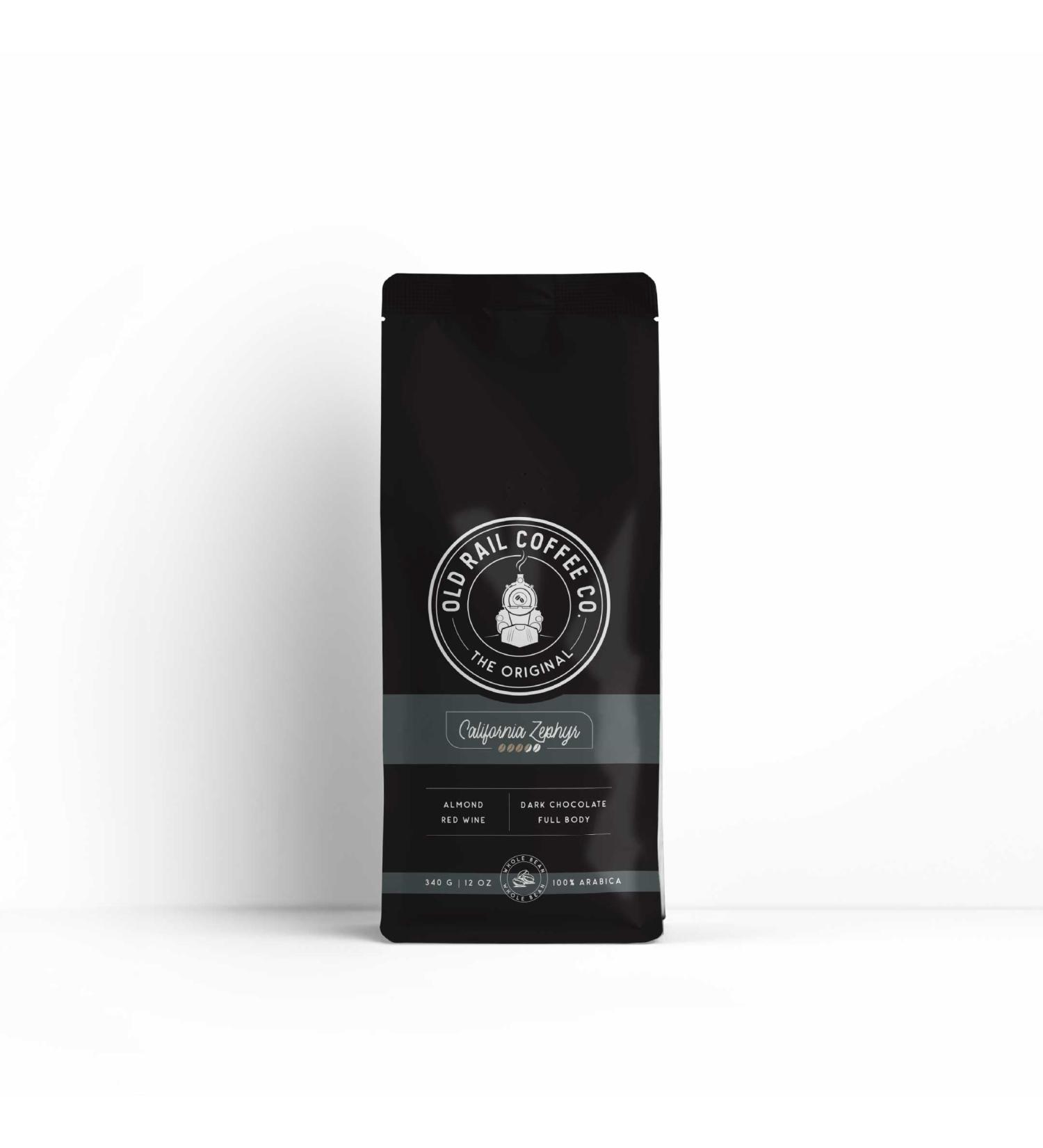 California Zephyr Old Rail Coffee Medium - Dark Roast 100% Arabica Low Acidity Whole Bean 12 OZ / 340G - Buy Online on GoSupps.com