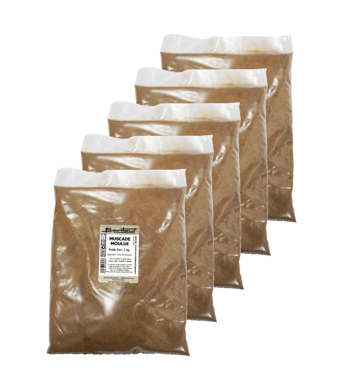 Bontout Set of 5 Ground Nutmeg Bag 1 kg