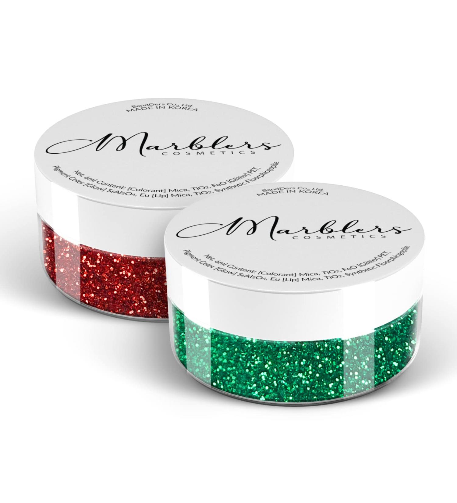 Santa Red & Christmas Green Fine Glitter Duo 0.36oz | Vegan & Cruelty-Free | for Eyeshadow, Nail Art & Festival Makeup - Buy Online on GoSupps.com