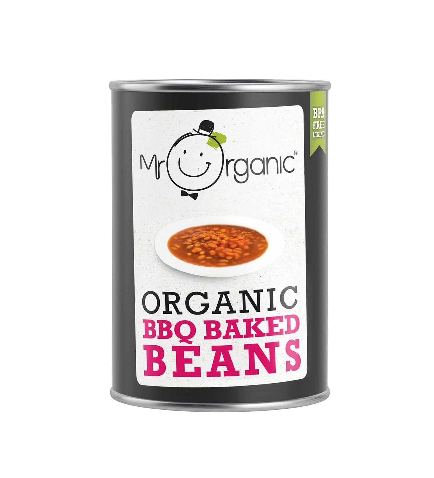 Mr Organic BBQ Baked Beans 400g - Non GMO, Preservative Free - Gluten Free, Vegan - Healthy Home Cooking - 1 Pack, 400g - Buy Online on GoSupps.com
