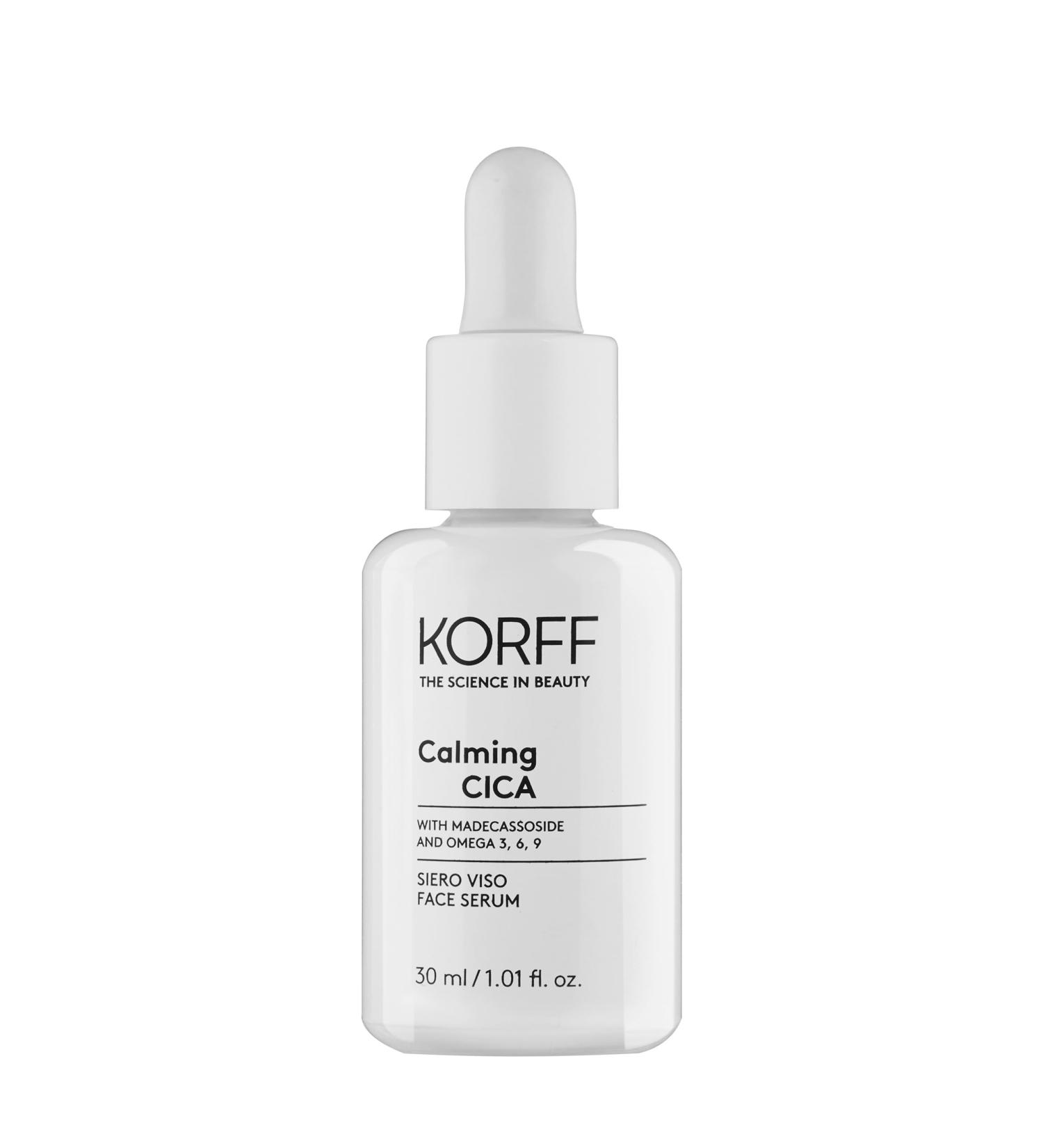 Korff Calming Cica Serum - Soothing and Hydrating Face Serum Anti-Redness for Sensitive Skin Vitamins and Biotic Acids 30 ml - Buy Online on GoSupps.com