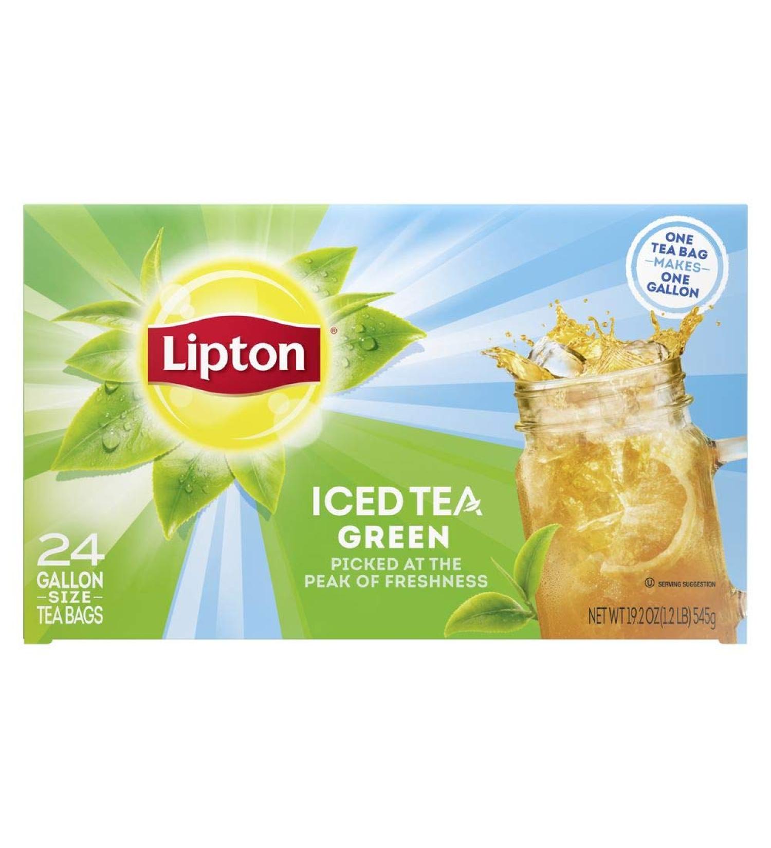 Lipton Green Iced Tea Bags Unsweetened - Rainforest Alliance Certified - 1 Gallon, 2x24 Count Packs - Buy Online on GoSupps.com